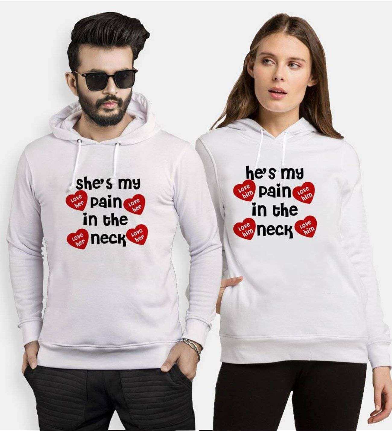 Tshirthane My Pain İn The Neck Sevgili Kombinleri Kapüşonlu Çift Kombini