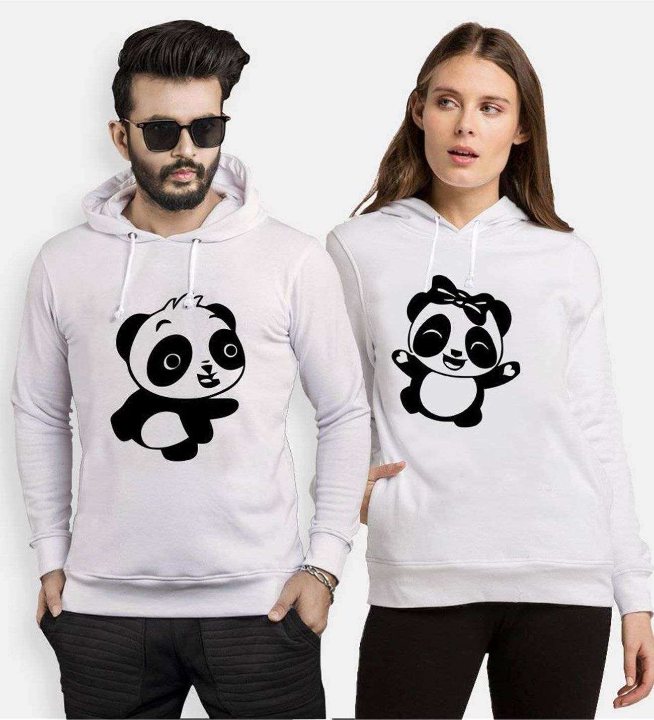 Tshirthane Panda Dans Sevgili Kombinleri Kapüşonlu Çift Kombini