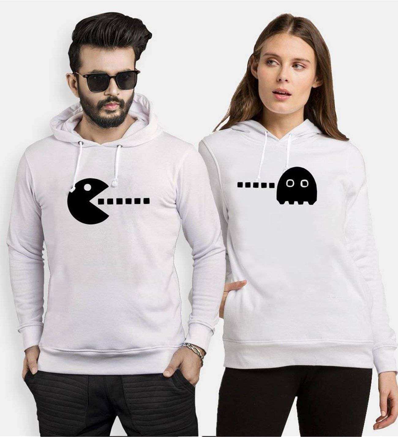 Tshirthane Pacman  Sevgili Kombinleri Kapüşonlu Çift Kombini