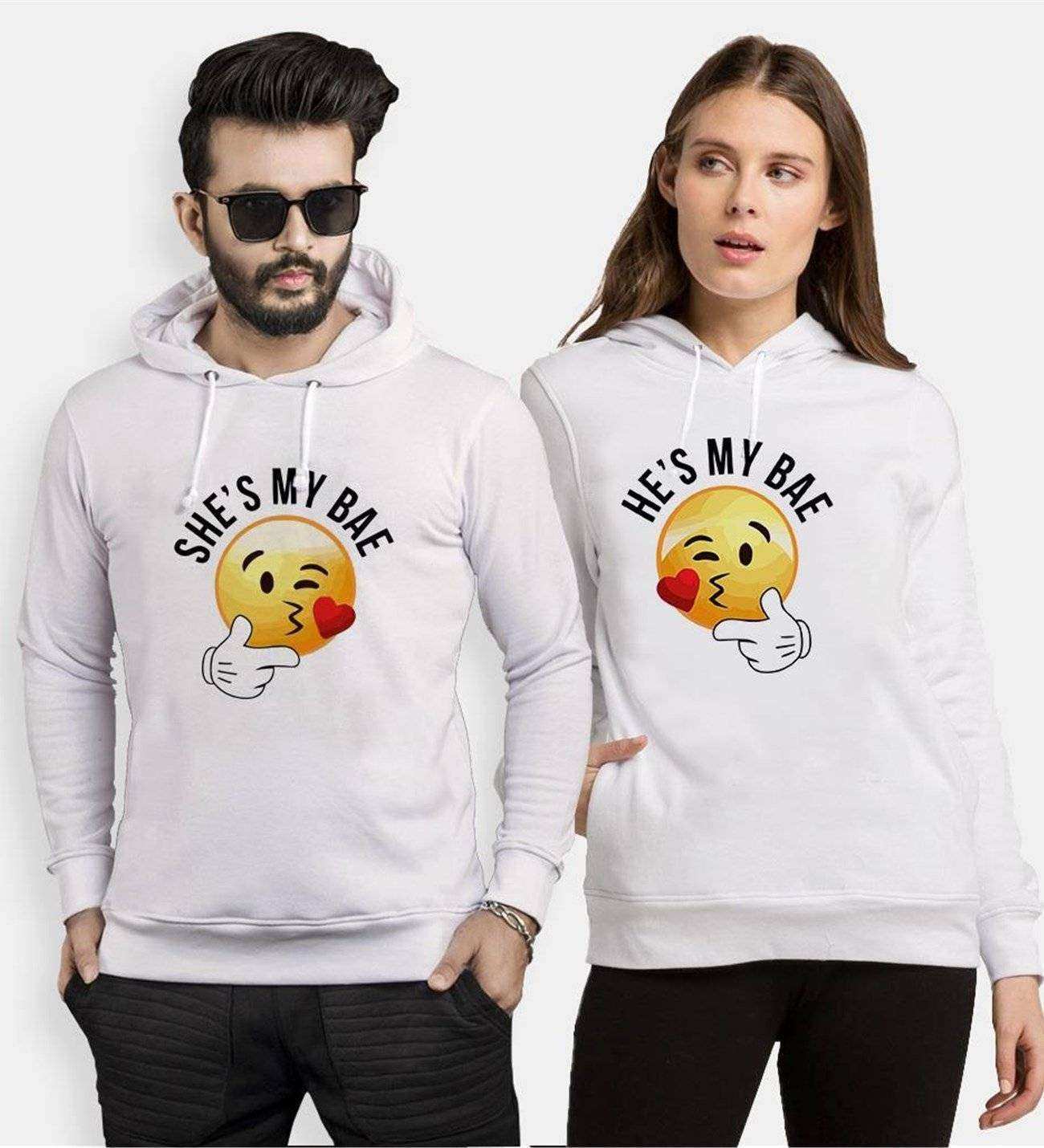 Tshirthane My Bae Smile Sevgili Kombinleri Kapüşonlu Çift Kombini