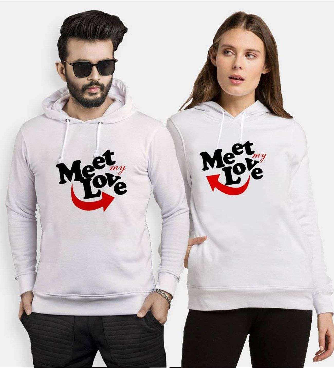 Tshirthane Meet My Love Sevgili Kombinleri Kapüşonlu Çift Kombini