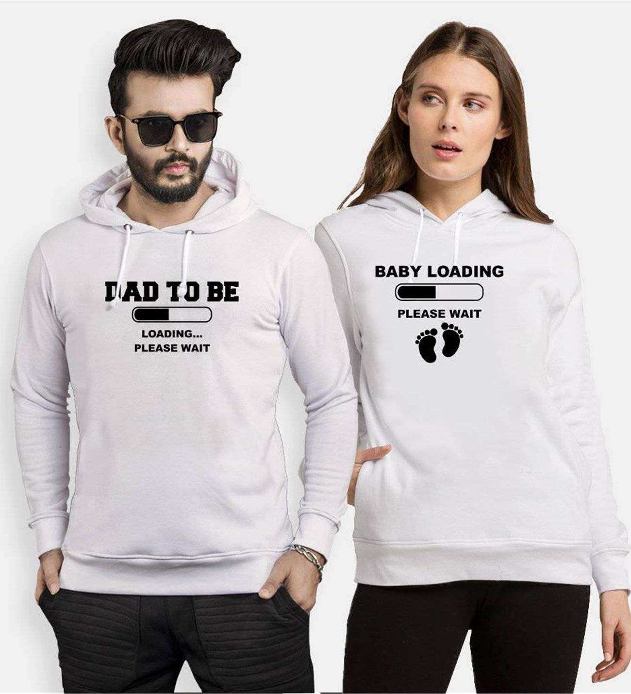 Tshirthane Baby Loading Sevgili Kombinleri Kapüşonlu Çift Kombini