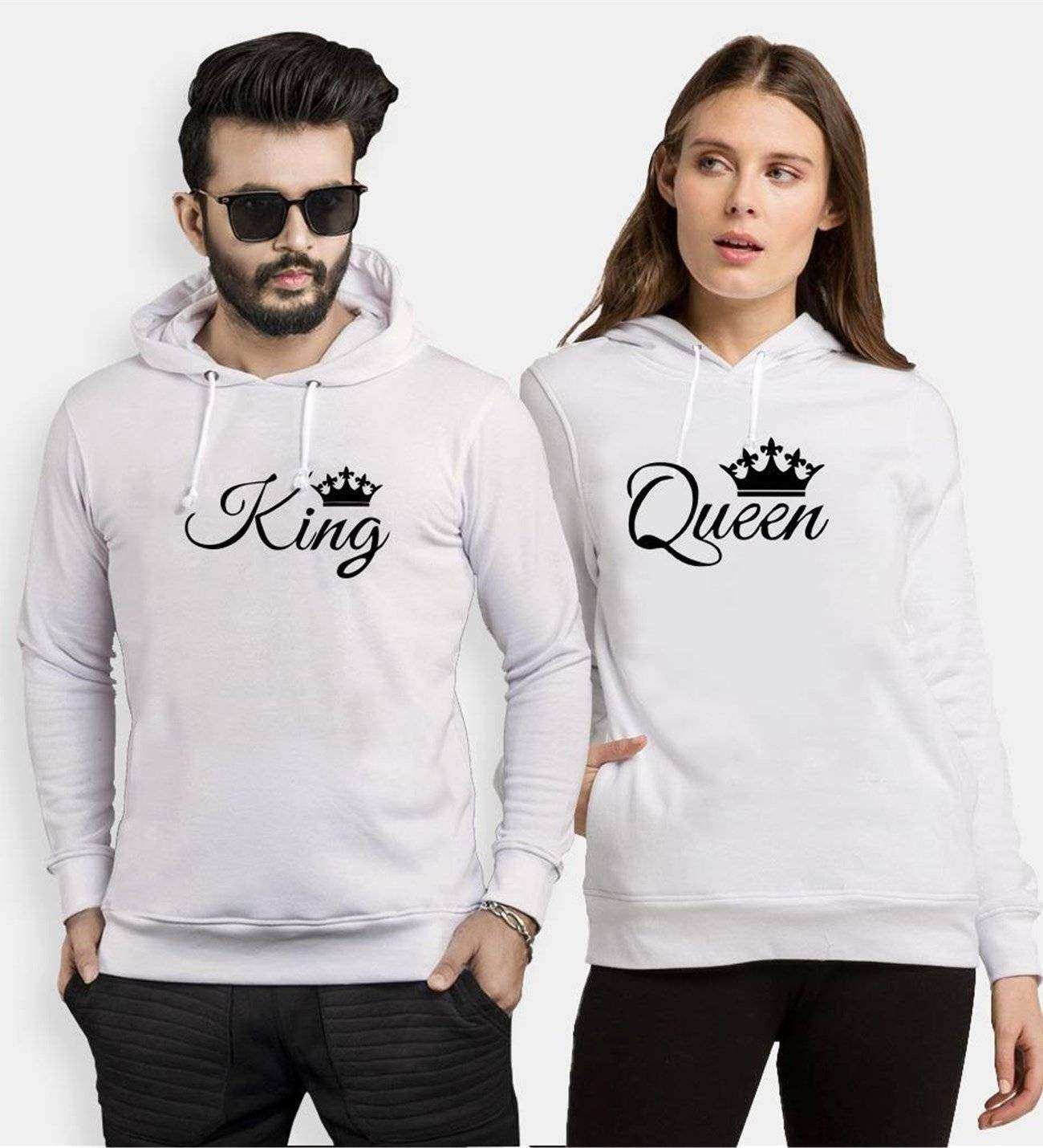 Tshirthane King Queen Tag Sevgili Kombinleri Kapüşonlu Çift Kombini