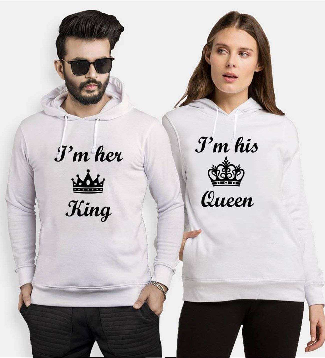 Tshirthane Im Her King Queen Sevgili Kombinleri Kapüşonlu Çift Kombini