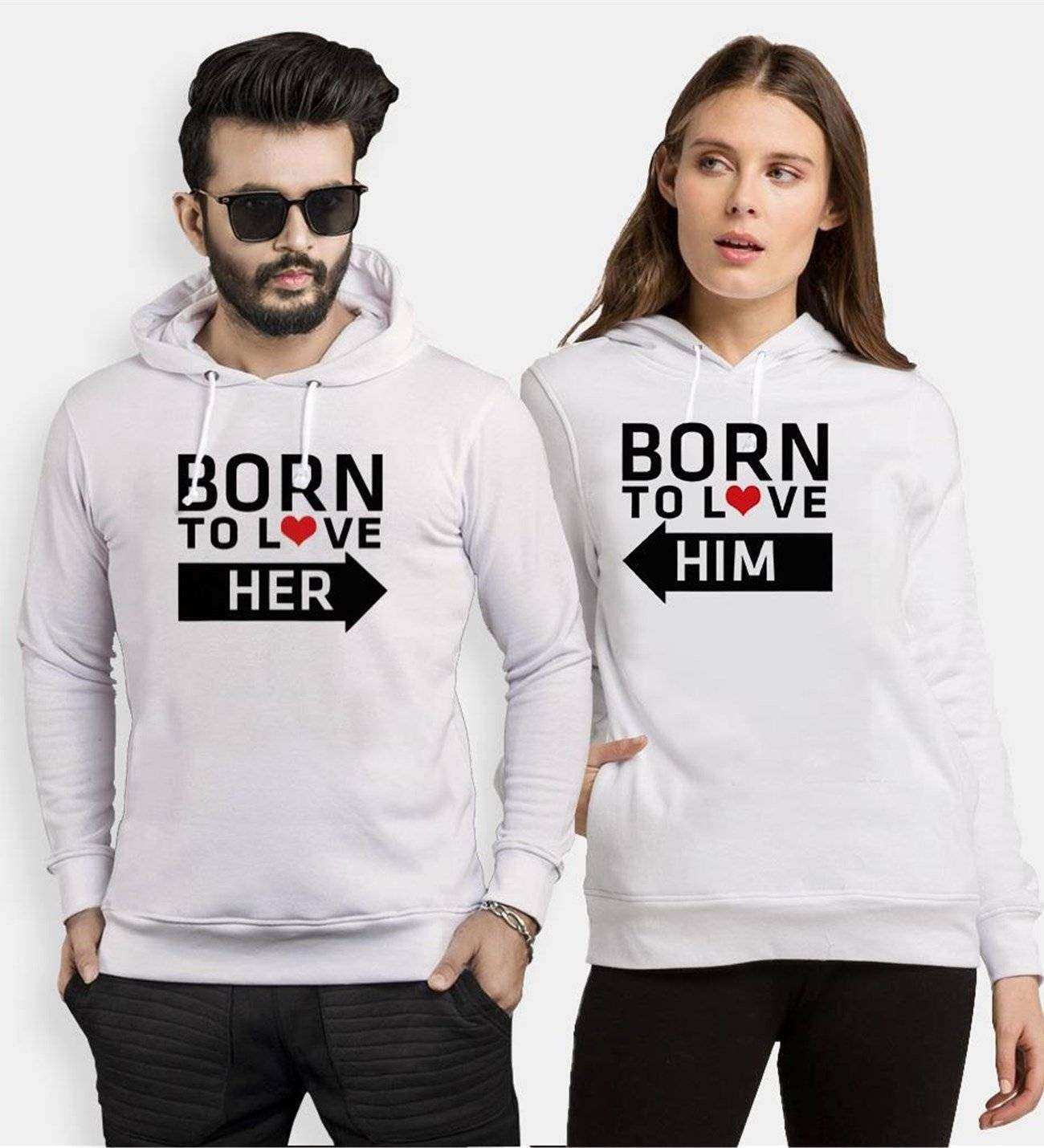 Tshirthane Born  Sevgili Kombinleri Kapüşonlu Çift Kombini