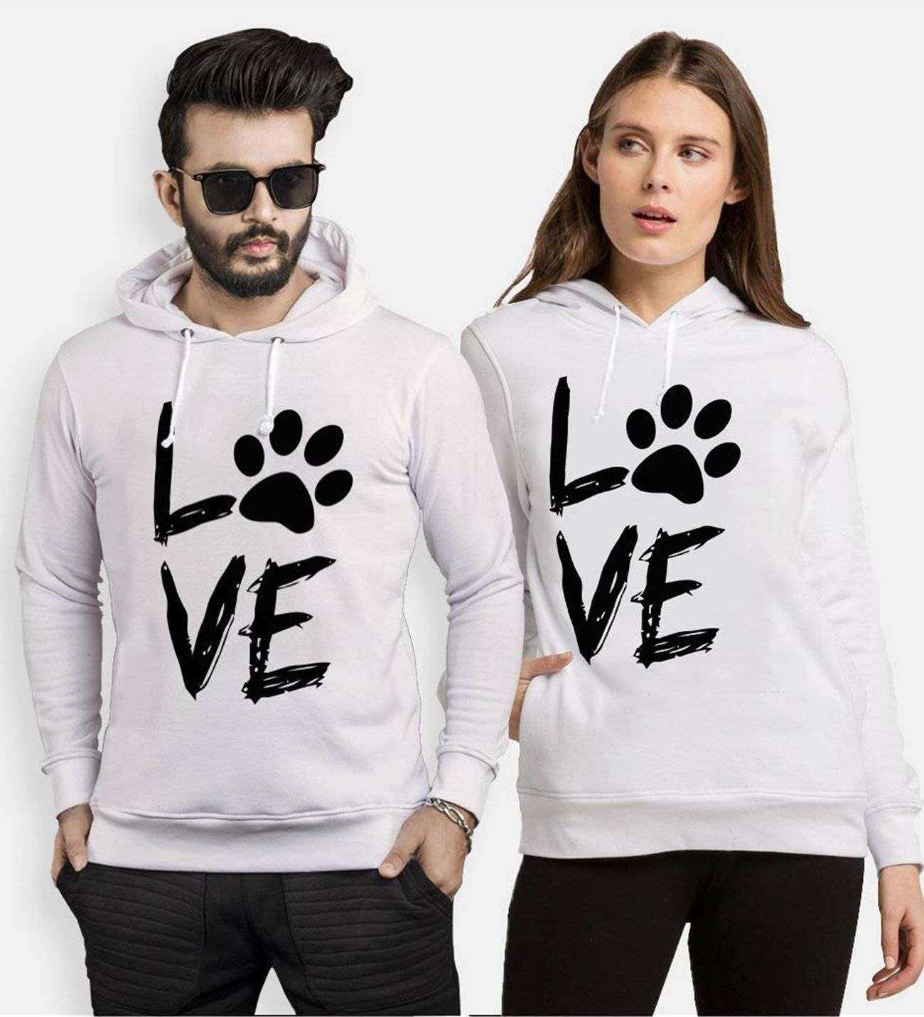 Tshirthane Love Pati Sevgili Kombinleri Kapüşonlu Çift Kombini