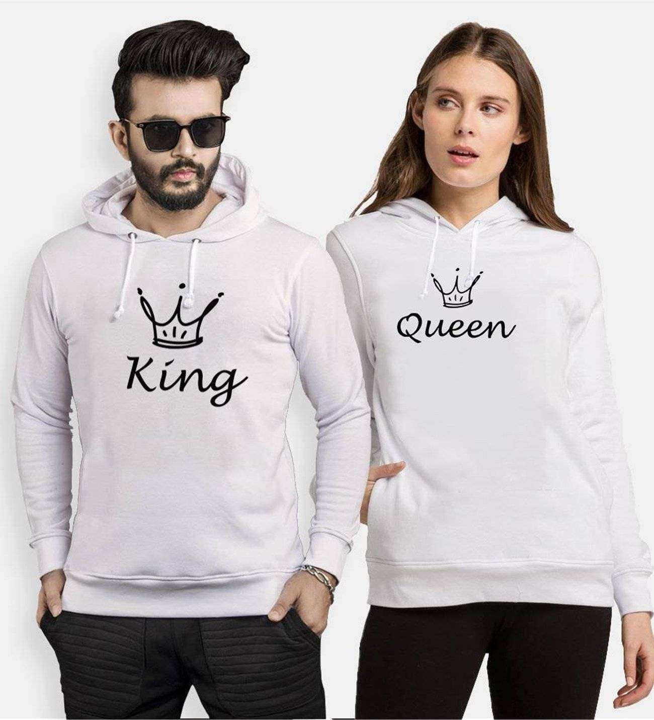 Tshirthane King Queen Sevgili Kombinleri Kapüşonlu Çift Kombini