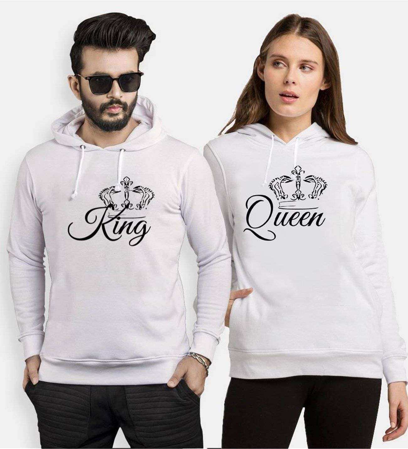 Tshirthane King Queen 19 Sevgili Kombinleri Kapüşonlu Çift Kombini