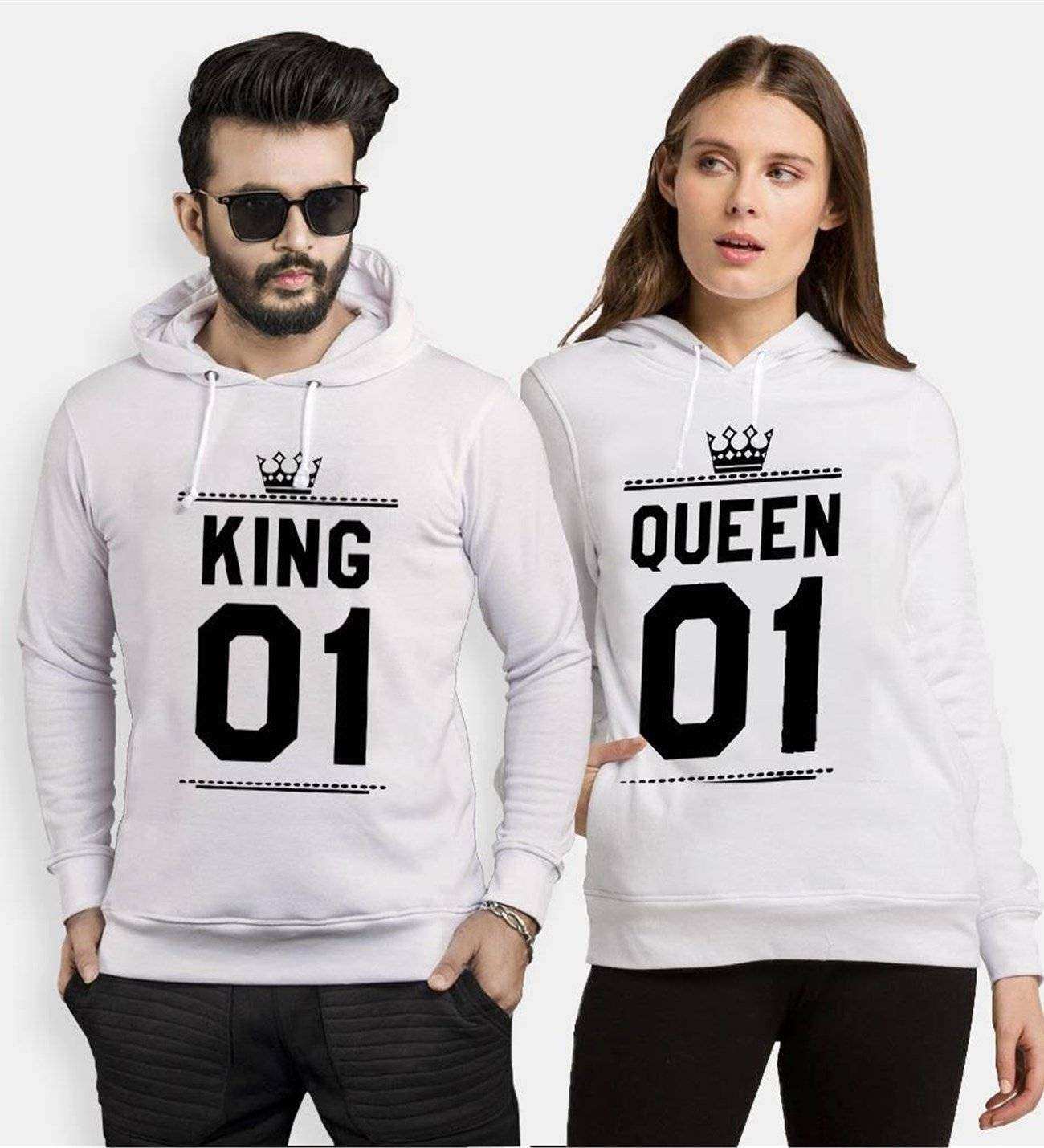 Tshirthane King 01 Queen Sevgili Kombinleri Kapüşonlu Çift Kombini