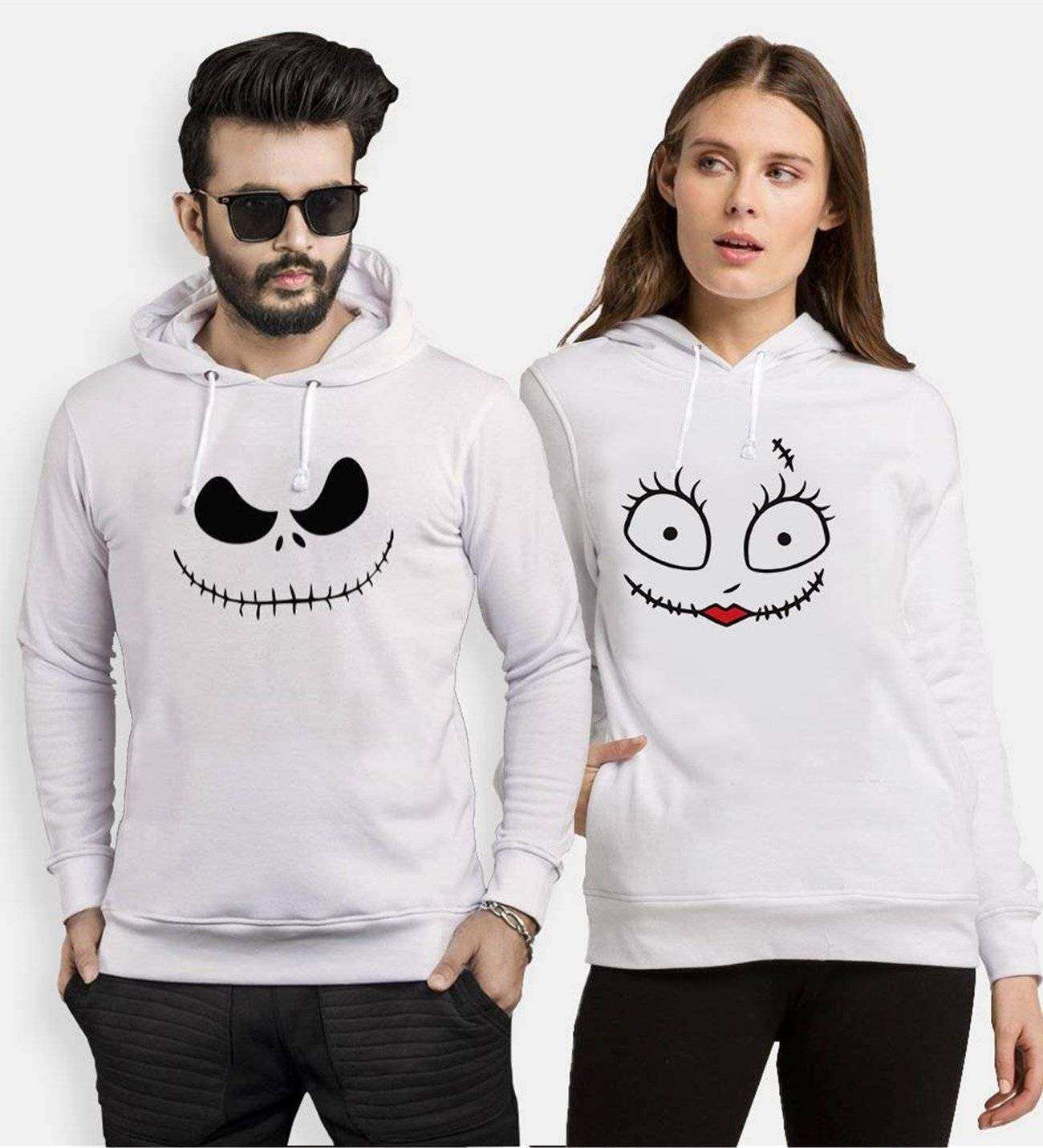 Tshirthane Jack Sally 1  Sevgili Kombinleri Kapüşonlu Çift Kombini