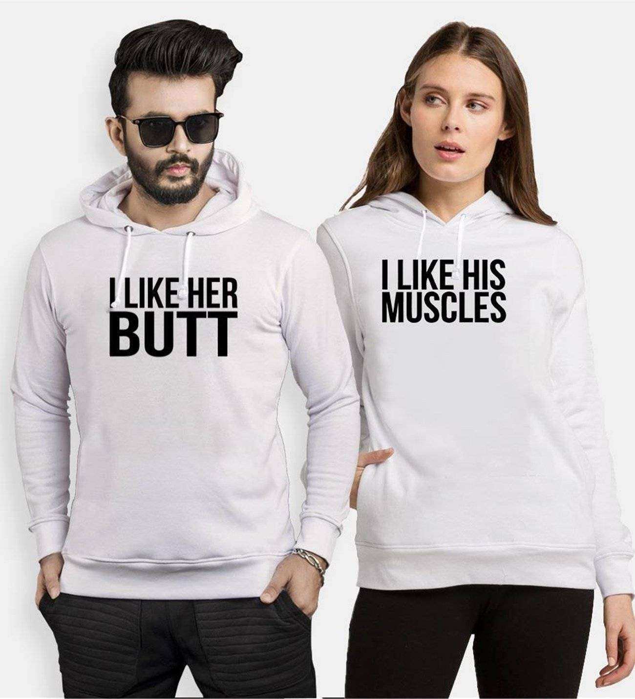 Tshirthane I Like His Bike I Like Her Butt Sevgili Kombinleri Kapüşonlu Çift Kombini