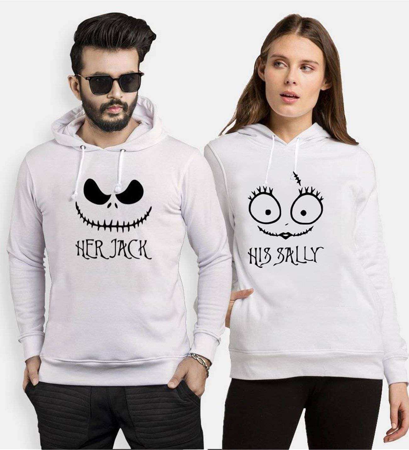 Tshirthane Her Jak His Sally 2 Sevgili Kombinleri Kapüşonlu Çift Kombini