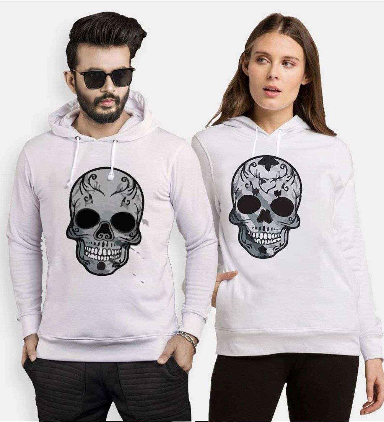 Tshirthane Skull  Sevgili Kombinleri Kapüşonlu Çift Kombini