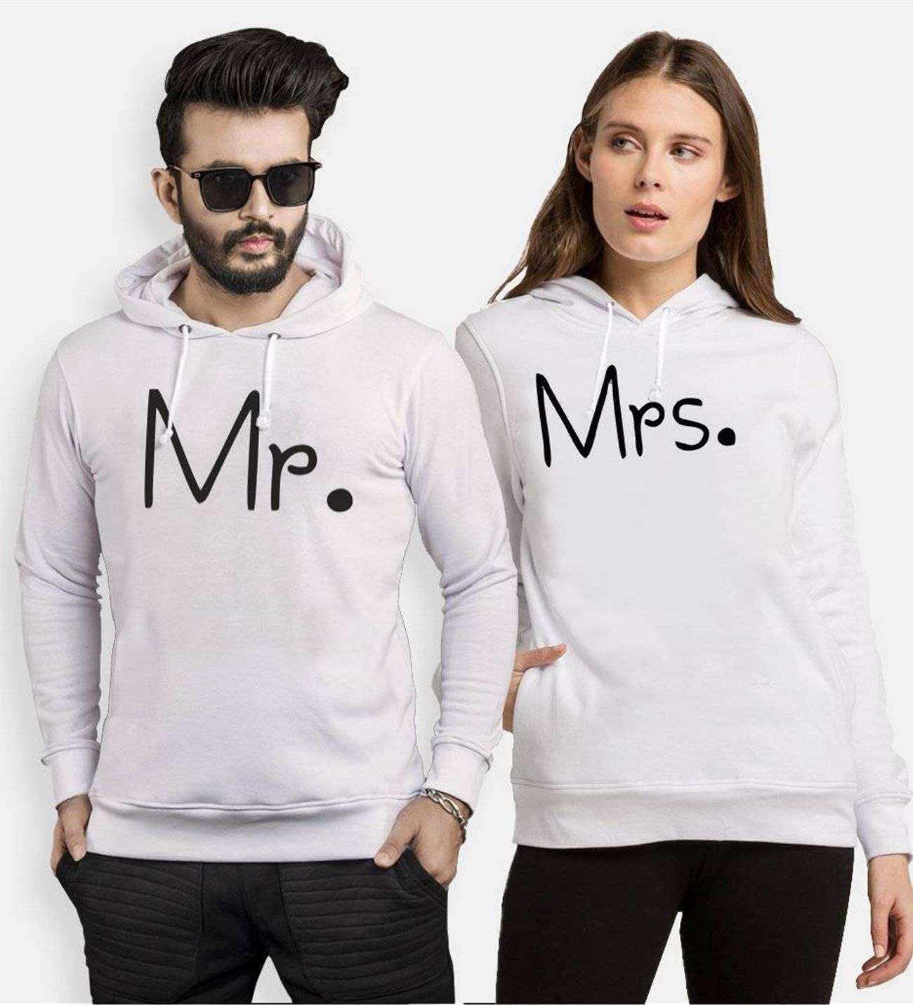 Tshirthane Mr. Mrs. 16  Sevgili Kombinleri Kapüşonlu Çift Kombini