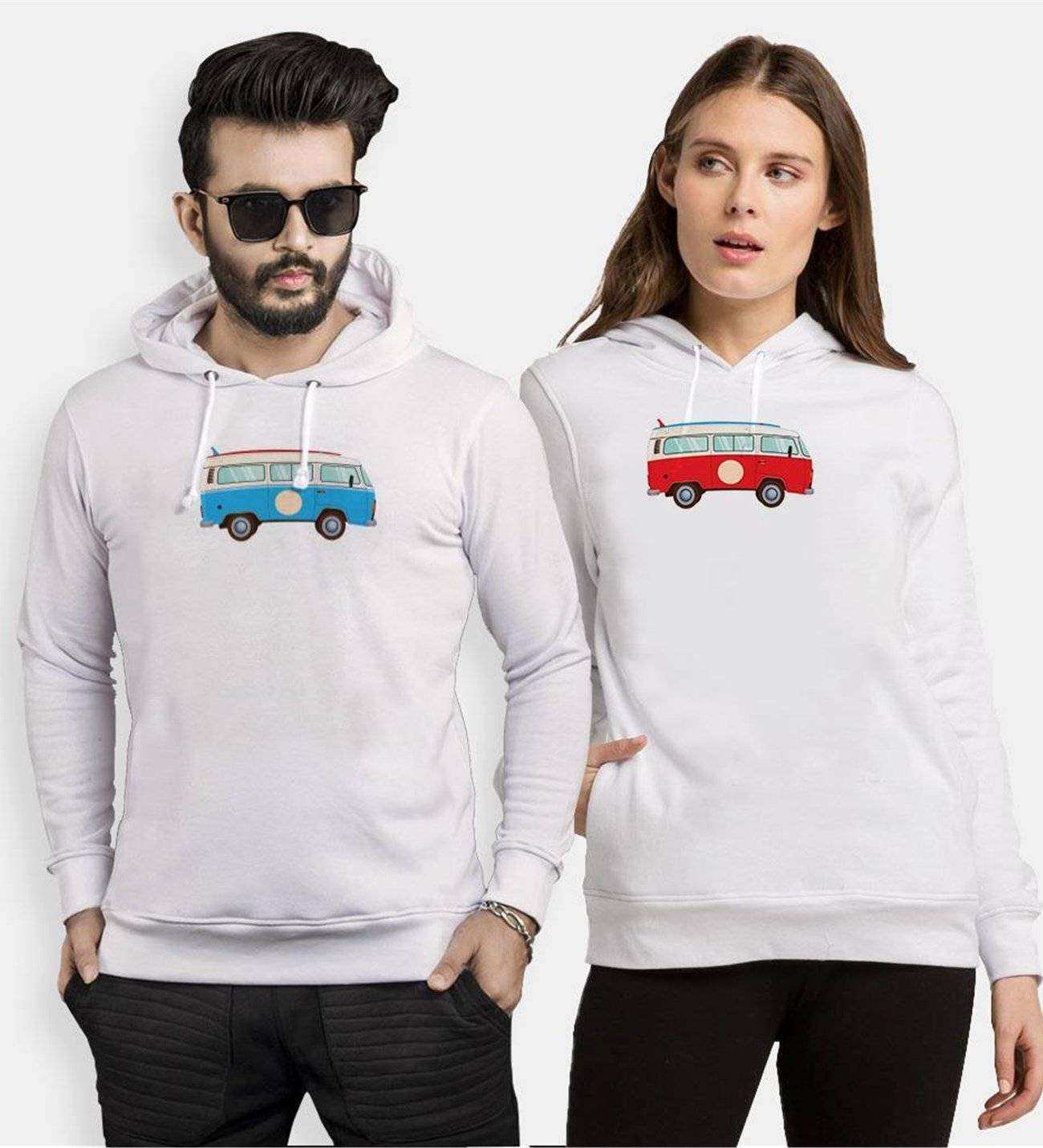 Tshirthane Minibüs T1 Sevgili Kombinleri Kapüşonlu Çift Kombini