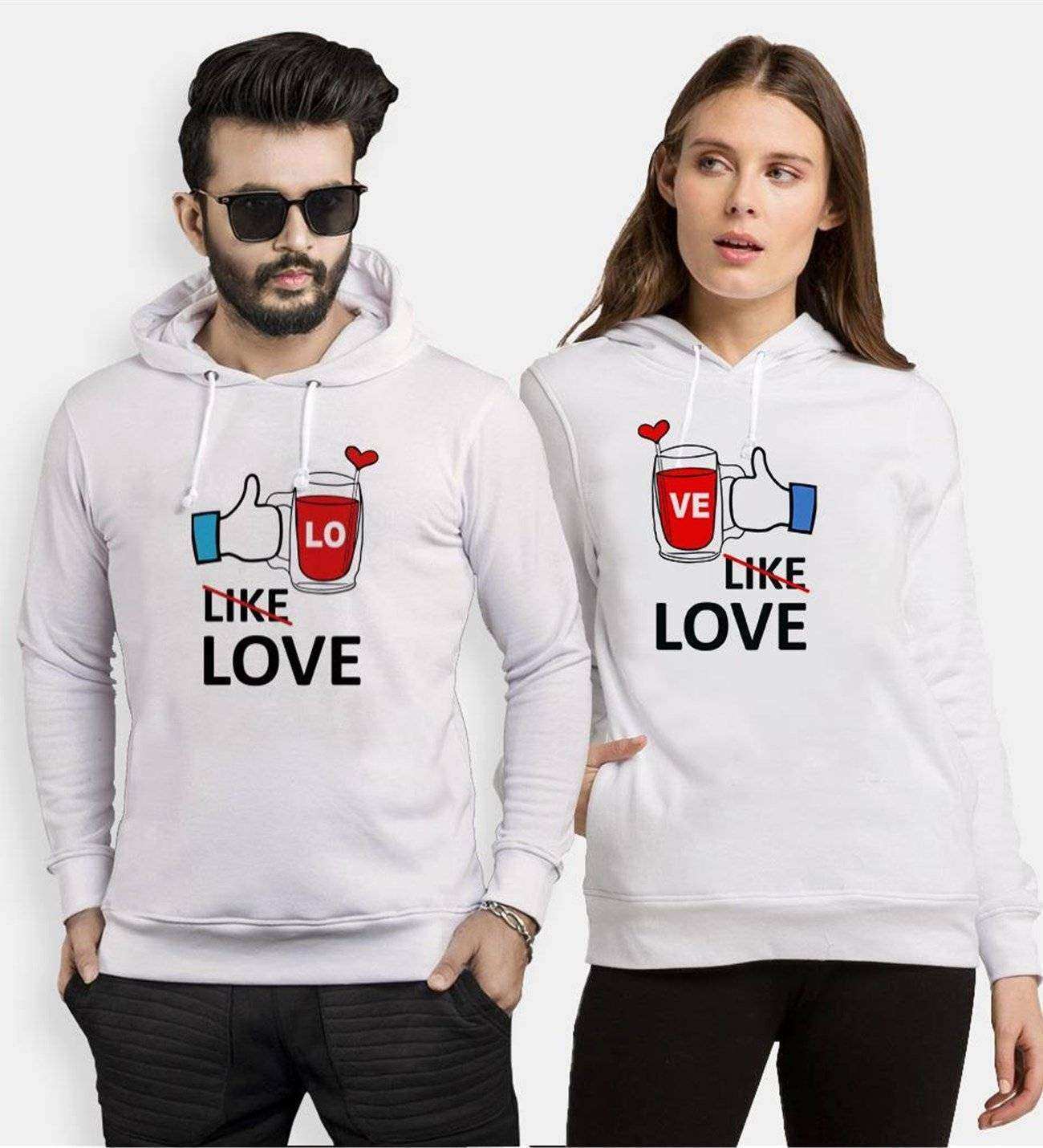 Tshirthane Like Love Sevgili Kombinleri Kapüşonlu Çift Kombini