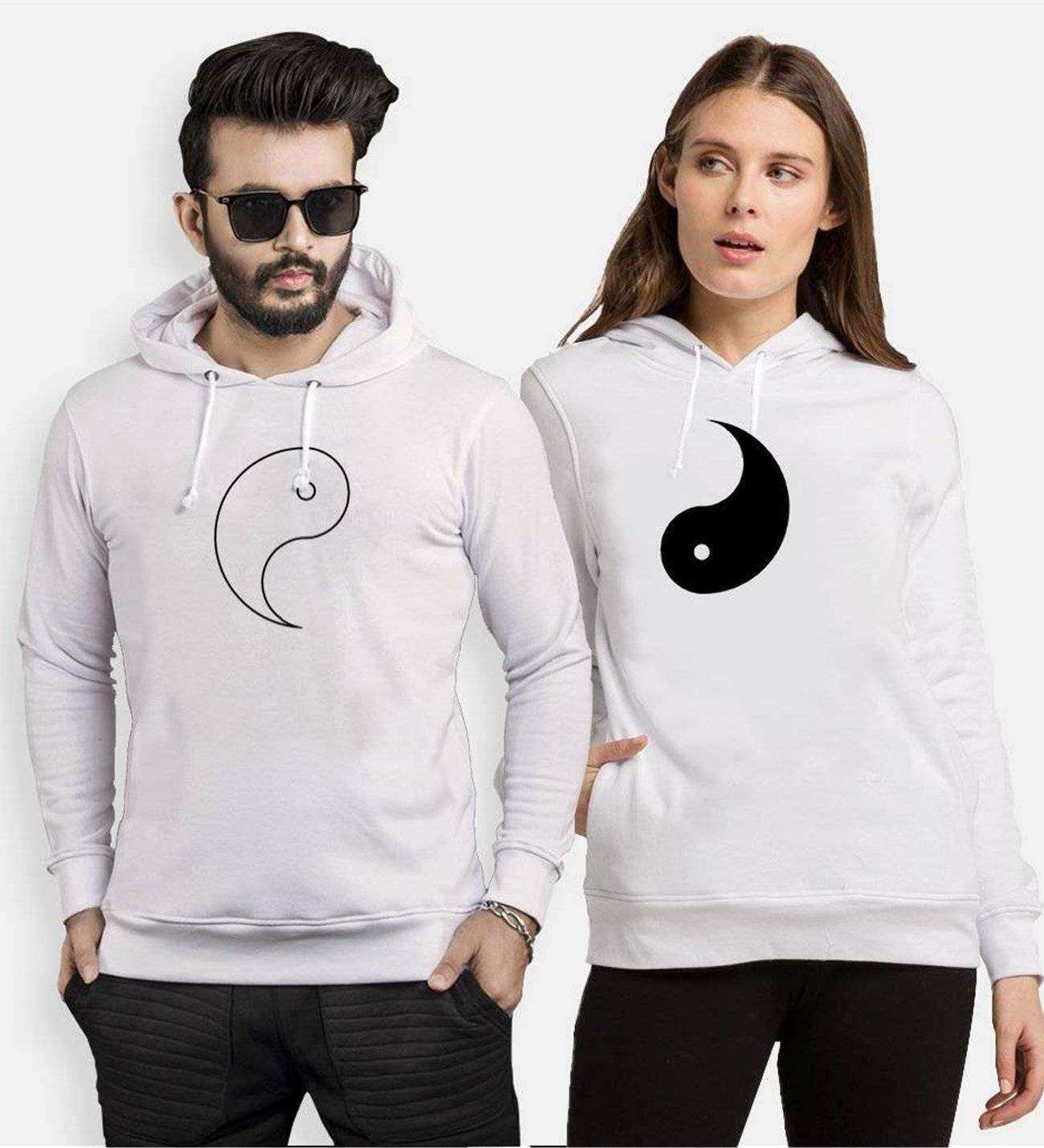 Tshirthane Ying Yang Sevgili Kombinleri Kapüşonlu Çift Kombini