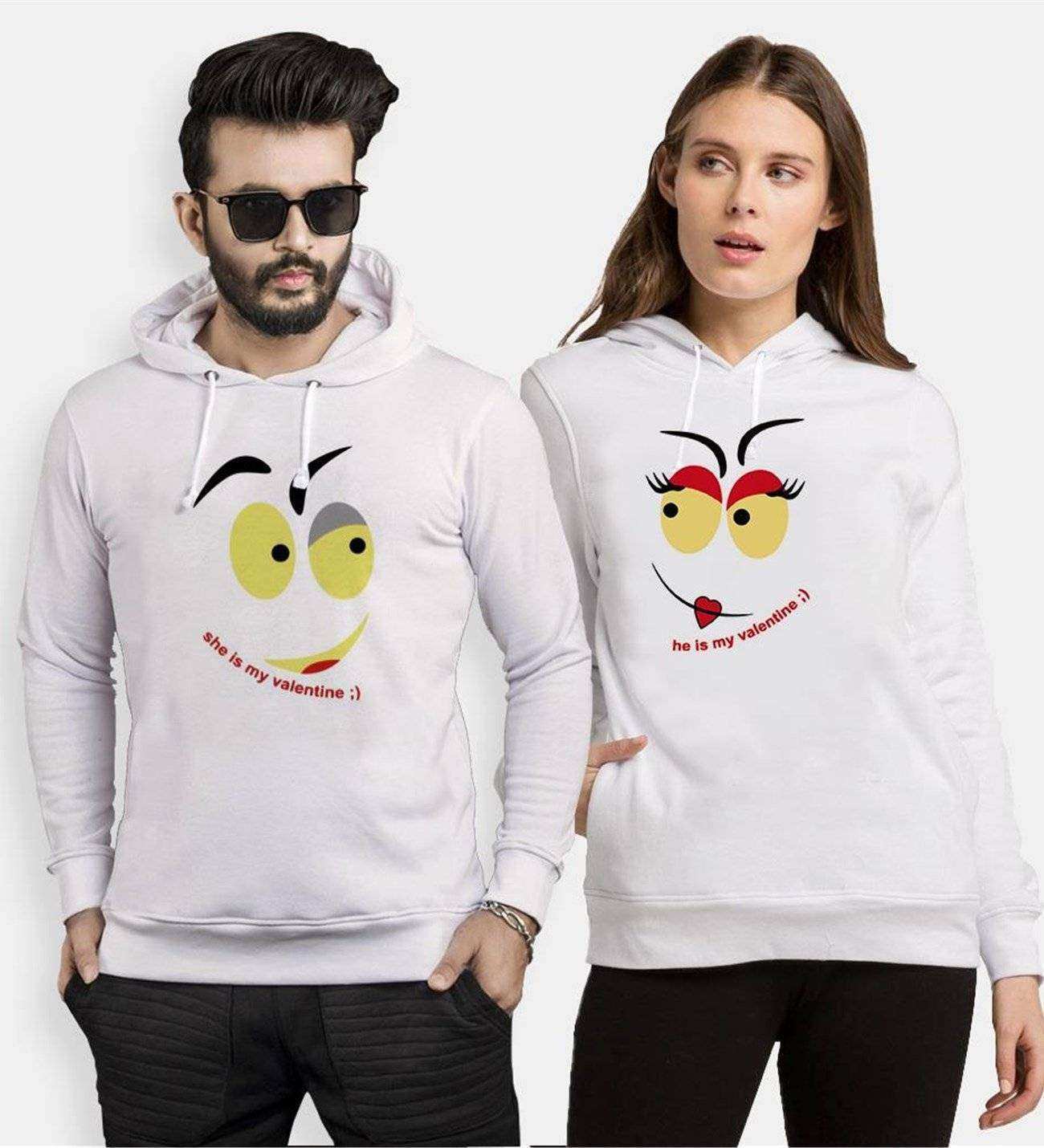 Tshirthane  My Valantine Sevgili Kombinleri Kapüşonlu Çift Kombini