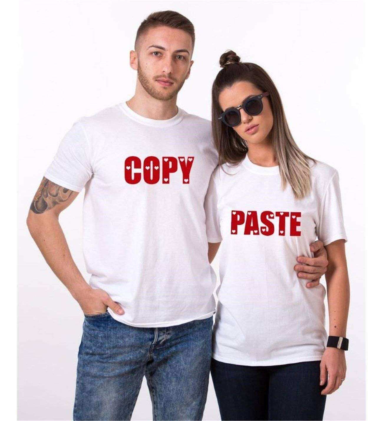 Tshirthane Copy Paste Kopyala Yapıştır Sevgili Kombinleri Tshirt Çift Kombini