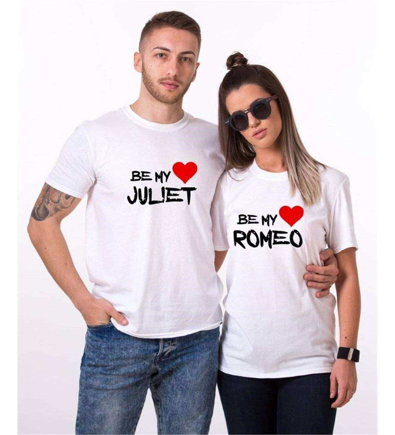 Tshirthane My Romeo My Juliet Sevgili Kombinleri Tshirt Çift Kombini