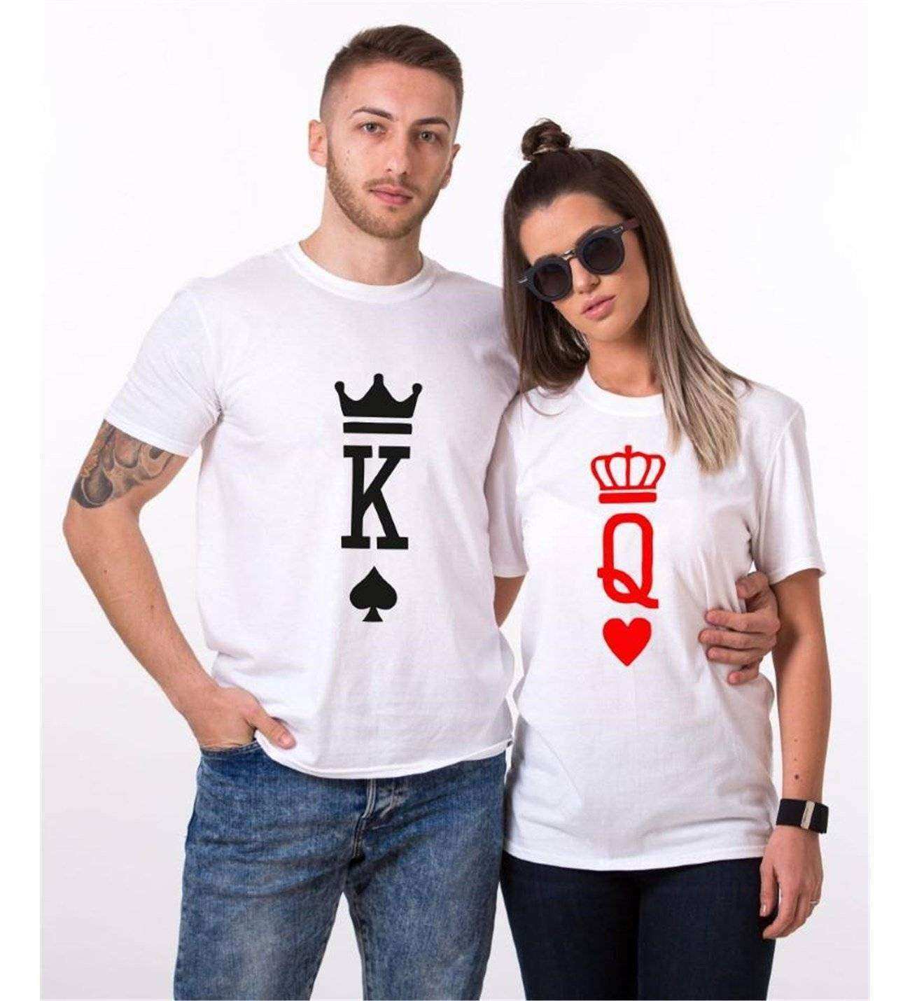 Tshirthane K Q King Queen Sevgili Kombinleri Tshirt Çift Kombini