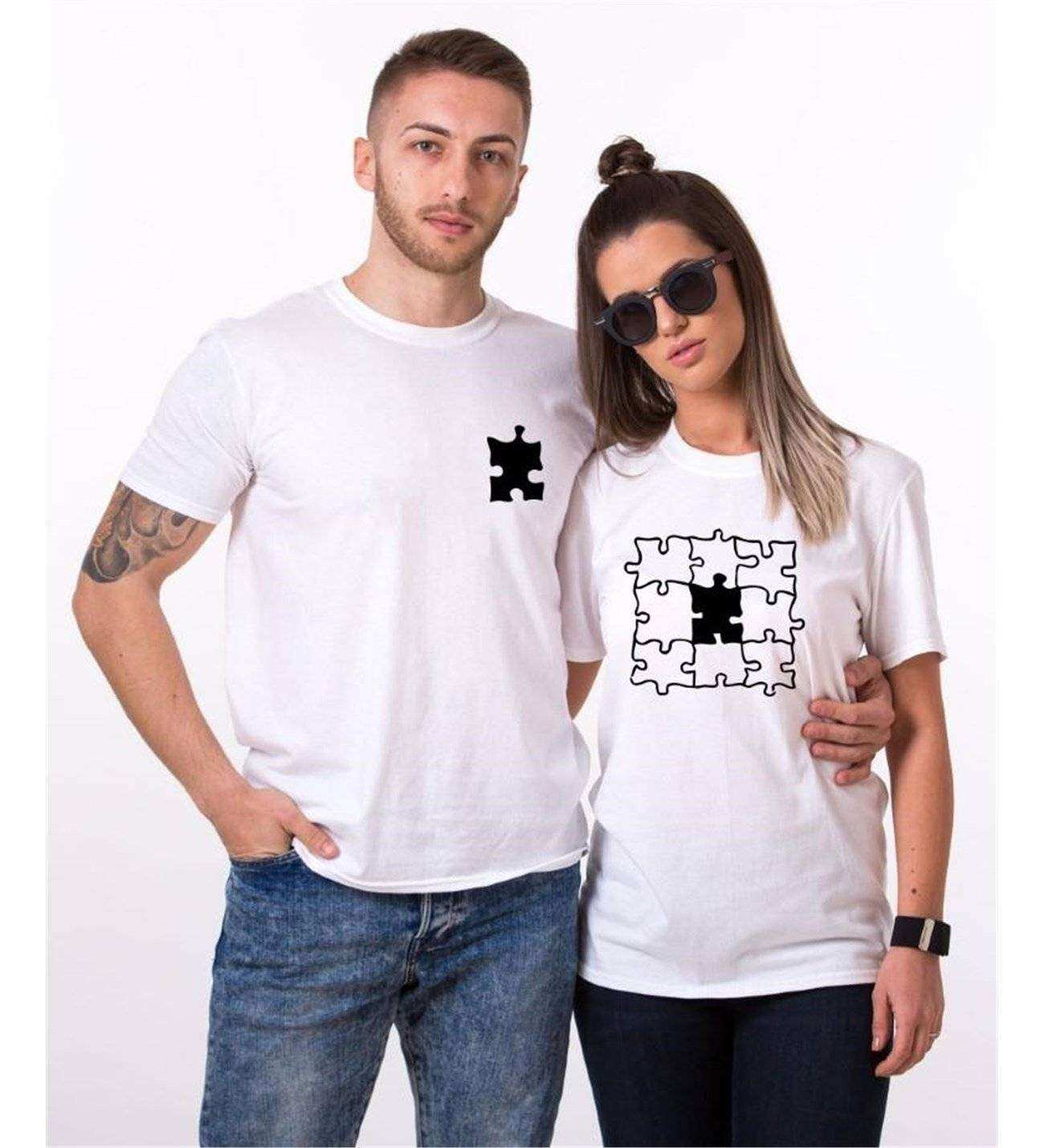 Tshirthane Eksik Parçam Puzzle Sevgili Kombinleri Tshirt Çift Kombini