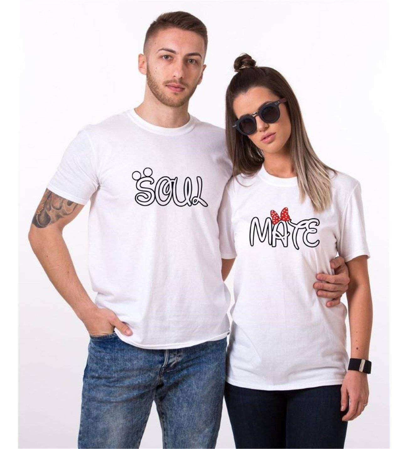 Tshirthane Soul  Mate Sevgili Kombinleri Tshirt Çift Kombini