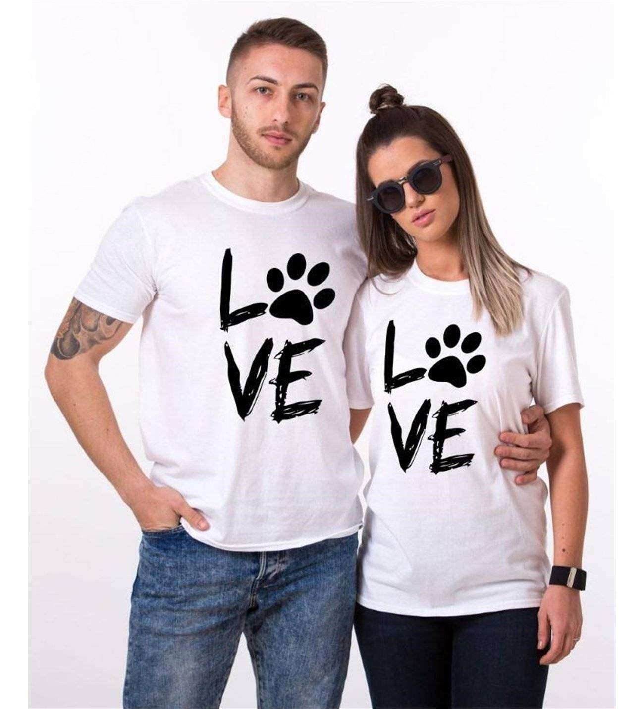 Tshirthane Love Pati Sevgili Kombinleri Tshirt Çift Kombini