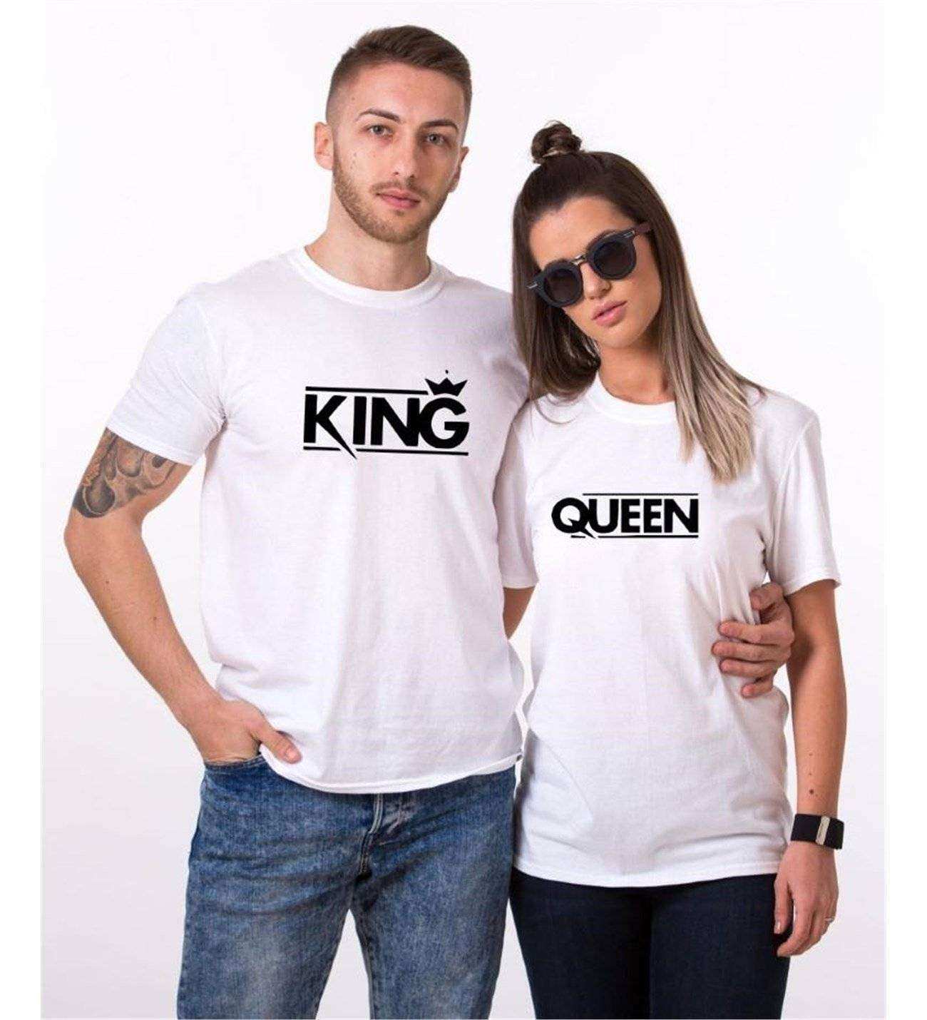 Tshirthane King Queen  Sevgili Kombinleri Tshirt Çift Kombini