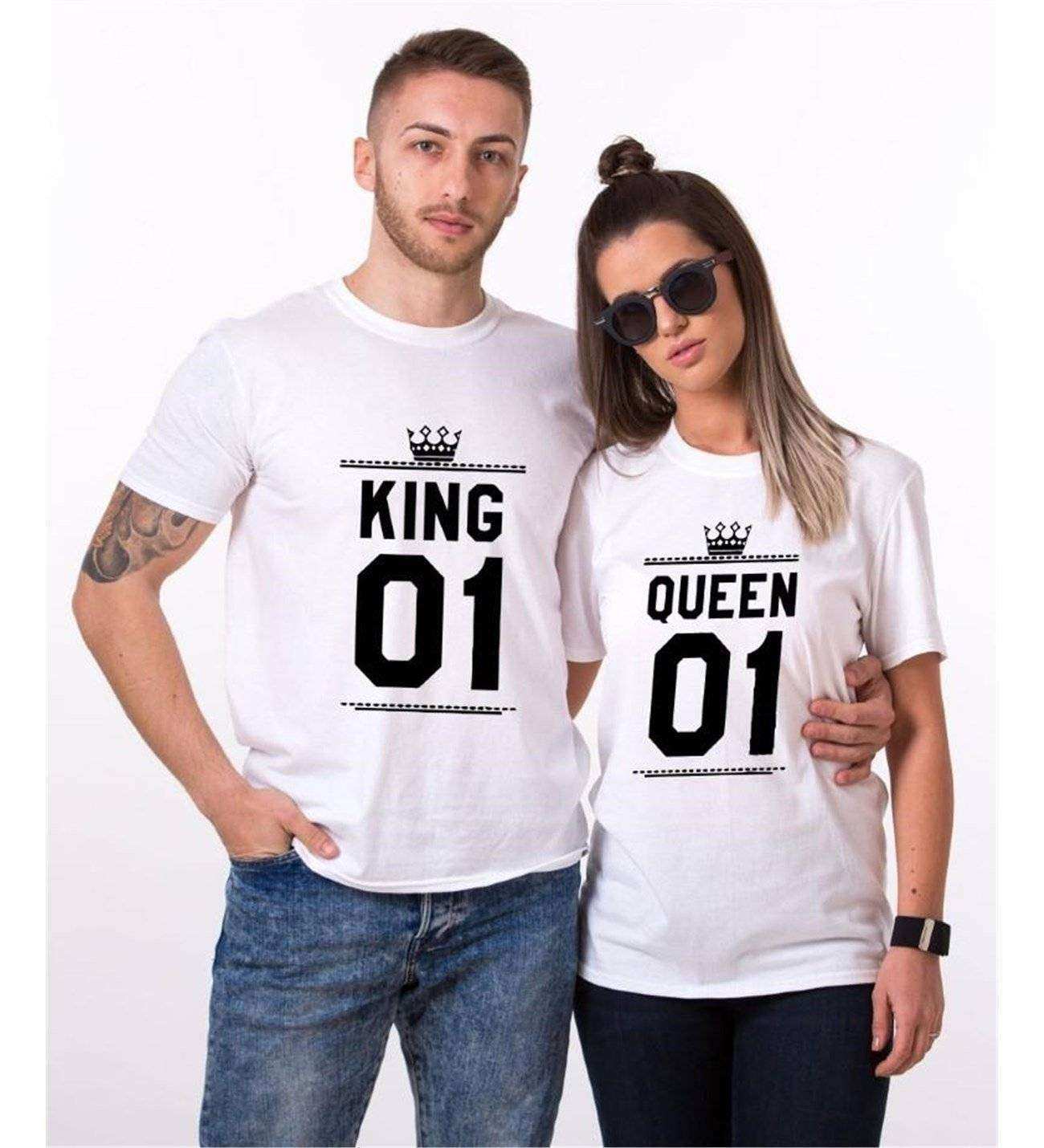 Tshirthane King Queen 01 Sevgili Kombinleri Tshirt Çift Kombini