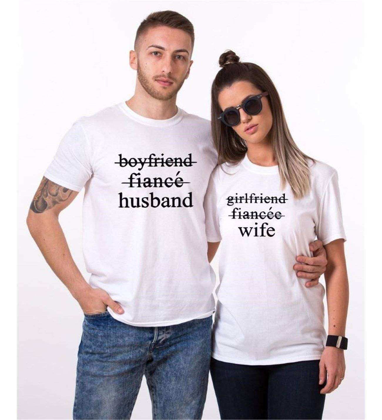 Tshirthane Husband Wife Sevgili Kombinleri Tshirt Çift Kombini