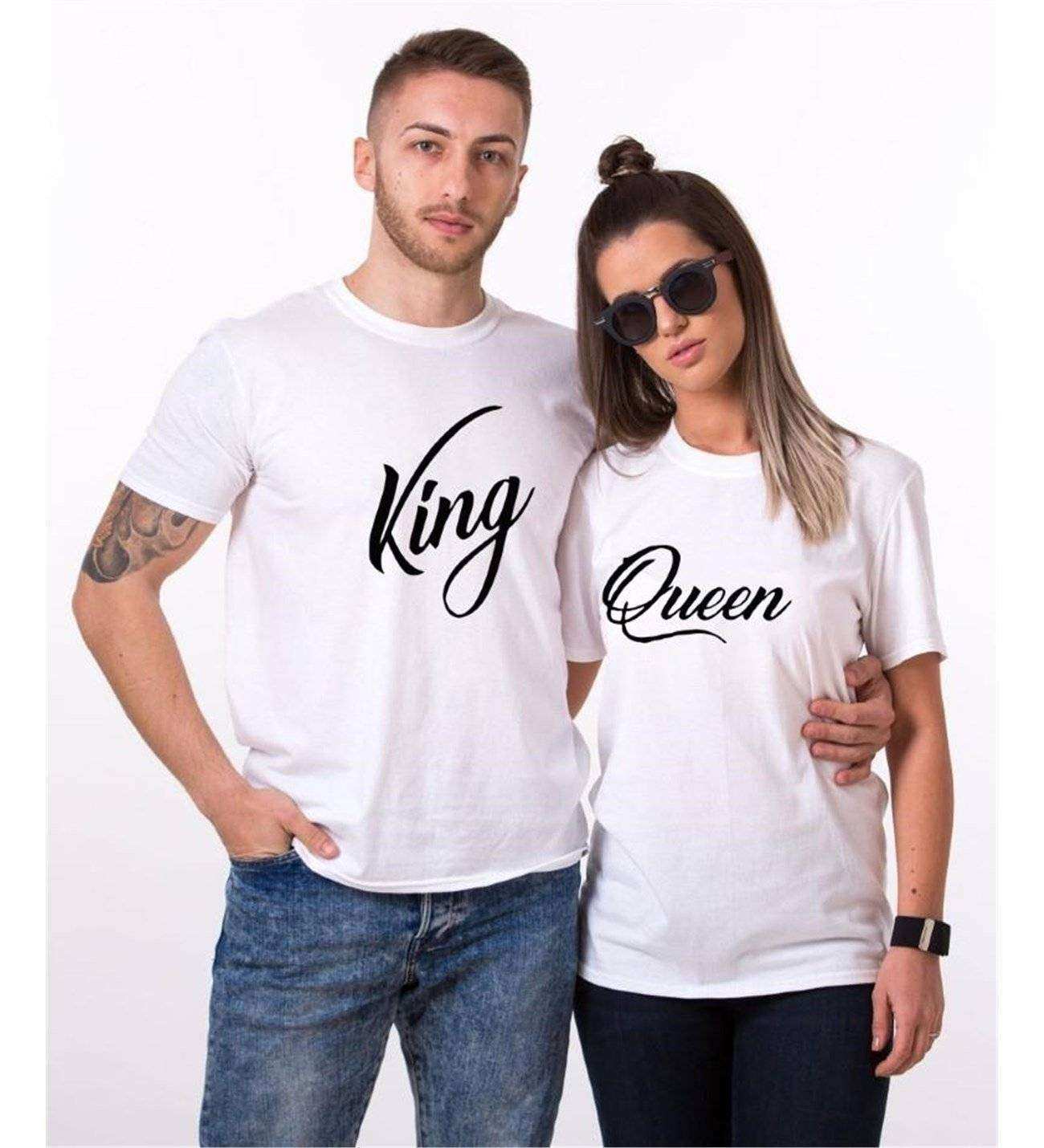 Tshirthane The King Queen Sevgili Kombinleri Tshirt Çift Kombini