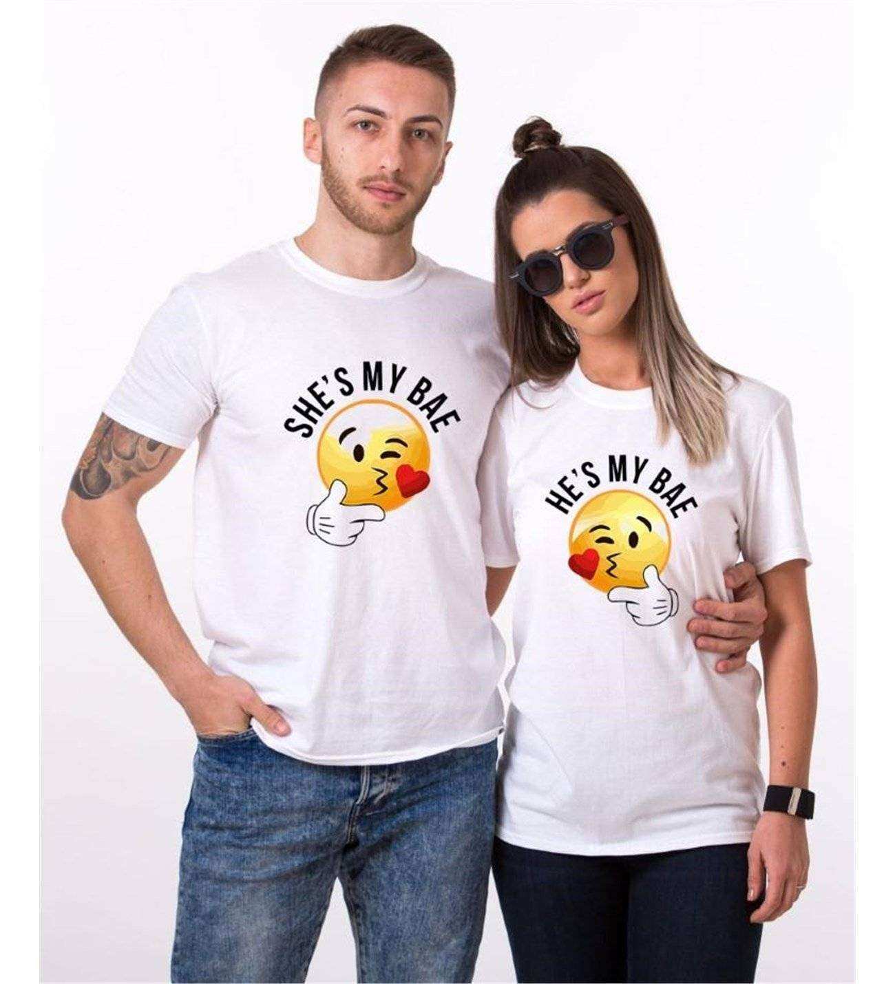 Tshirthane My Bae Smile Sevgili Kombinleri Tshirt Çift Kombini