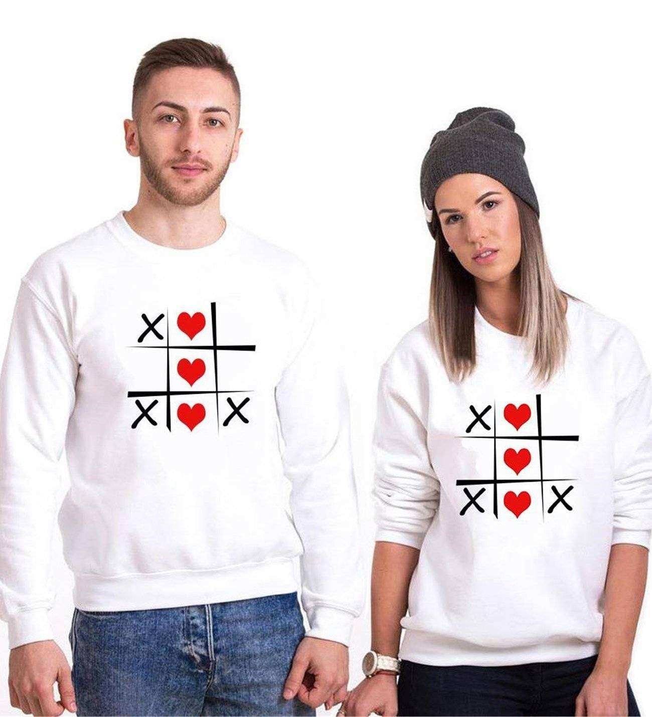 Tshirthane Xox  Kalp Sevgili Kombinleri Sweatshirt Çift Kombini