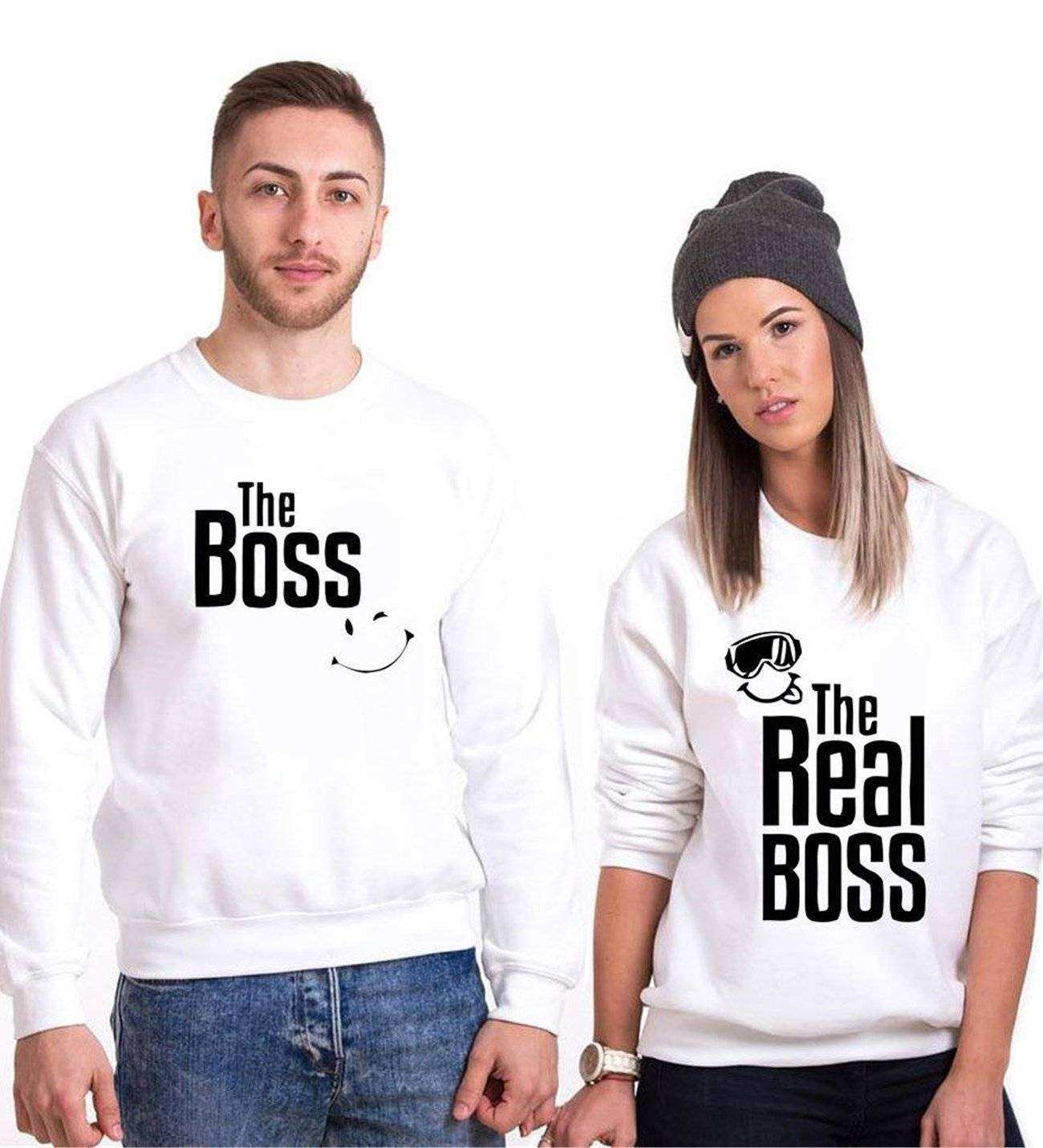 Tshirthane The Boss The Realboss Sevgili Kombinleri Sweatshirt Çift Kombini