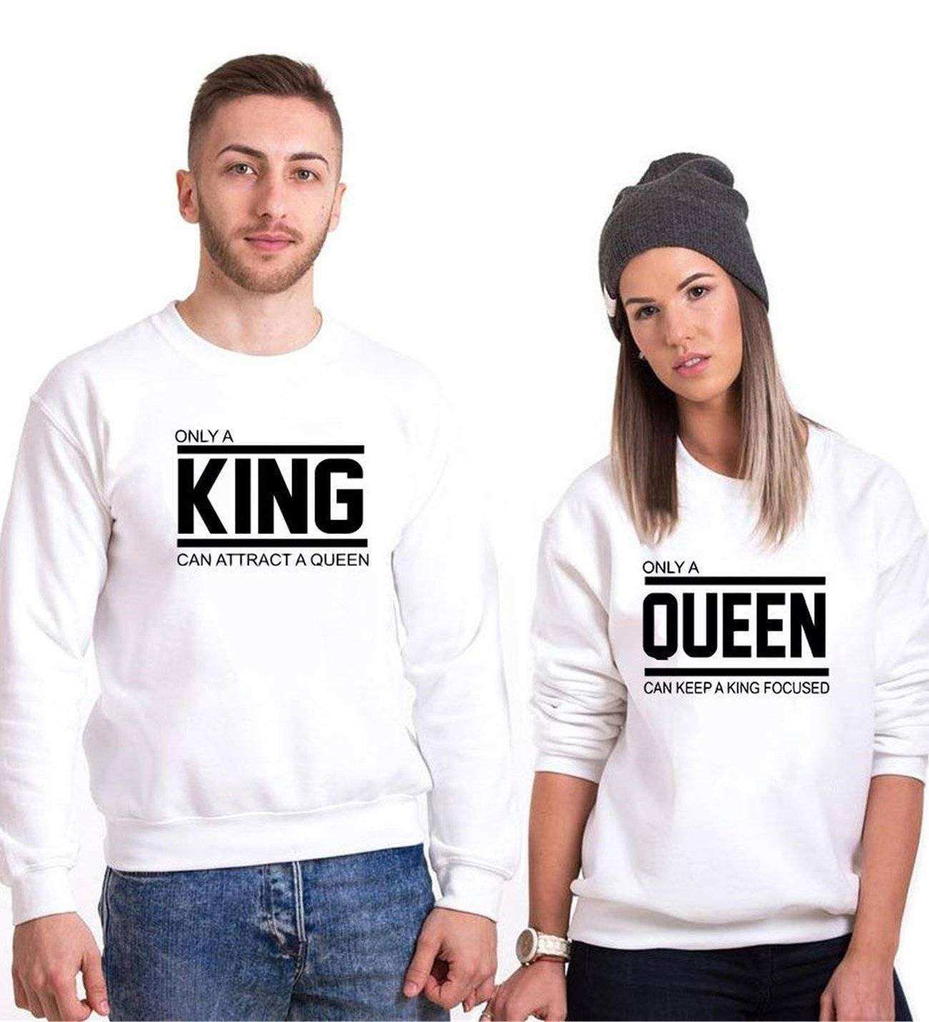 Tshirthane Onlya King Onlya Queen Sevgili Kombinleri Sweatshirt Çift Kombini