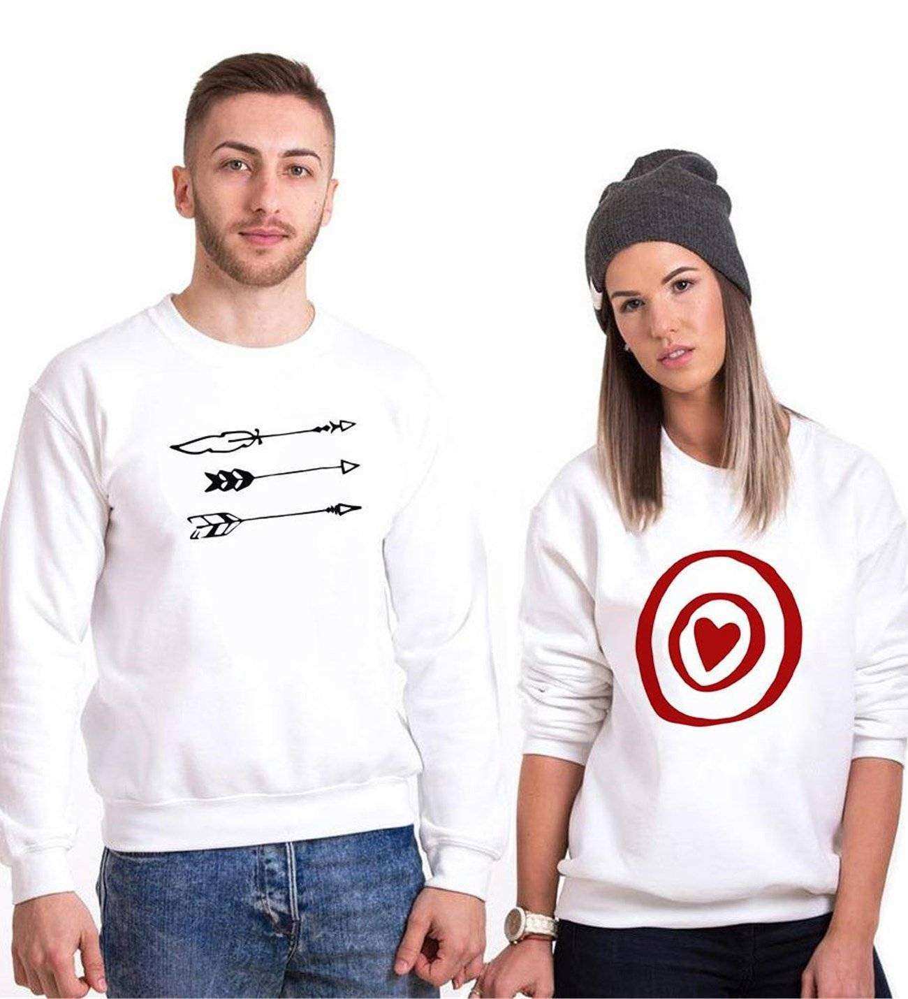 Tshirthane Ok Hedef 12 Sevgili Kombinleri Sweatshirt Çift Kombini