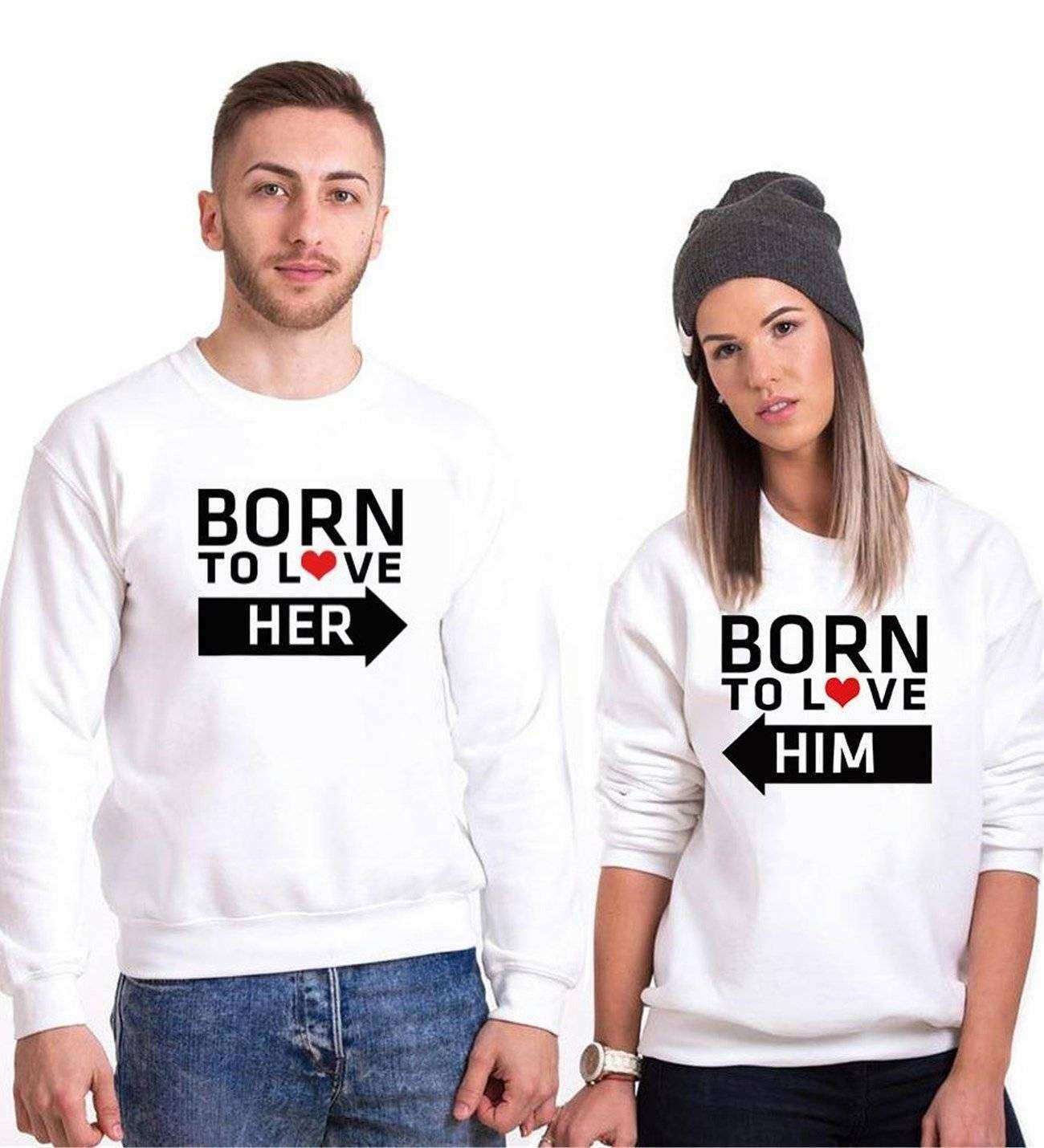 Tshirthane Born  Sevgili Kombinleri Sweatshirt Çift Kombini