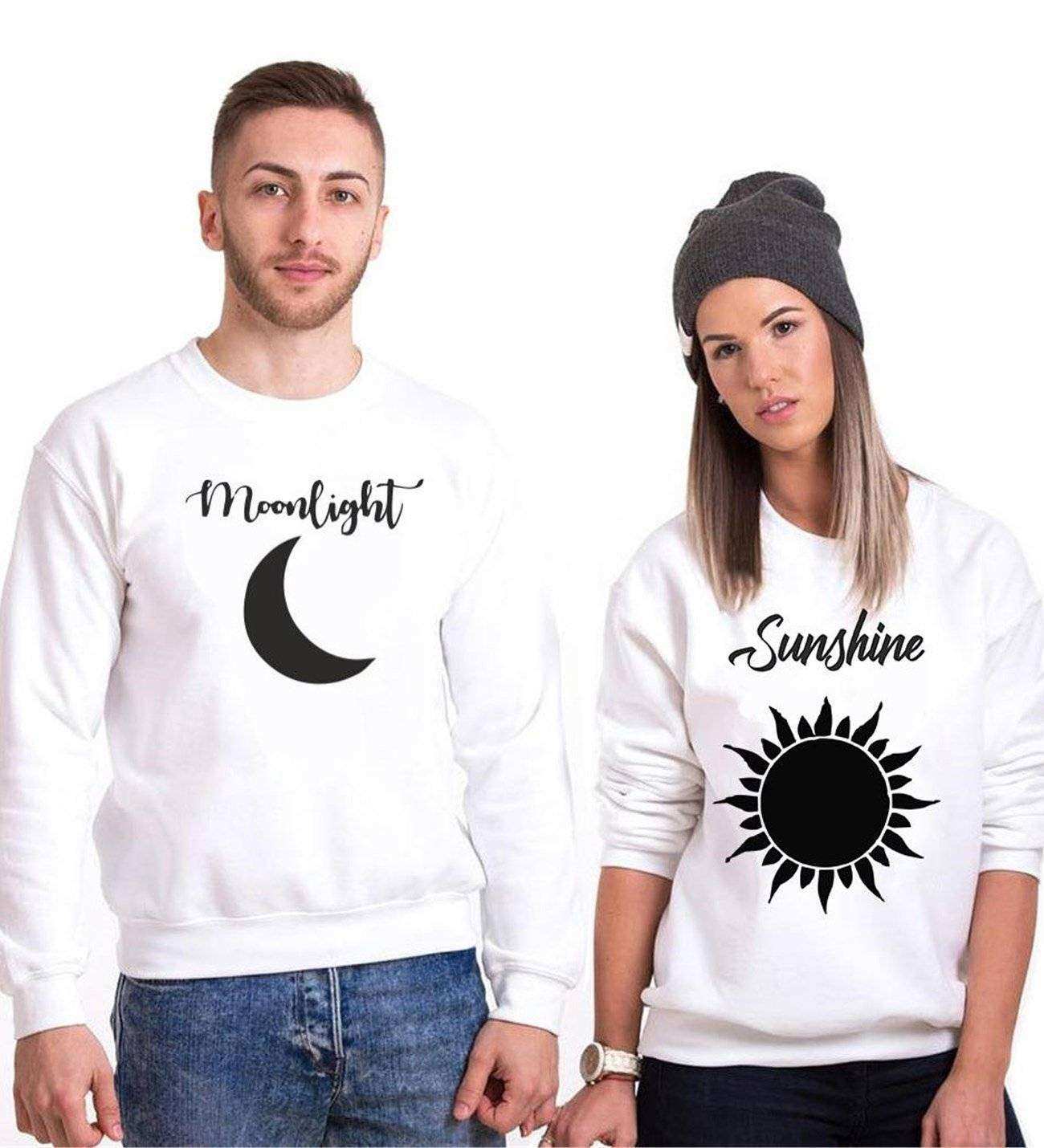 Tshirthane Moonlight Sunshine  Sevgili Kombinleri Sweatshirt Çift Kombini