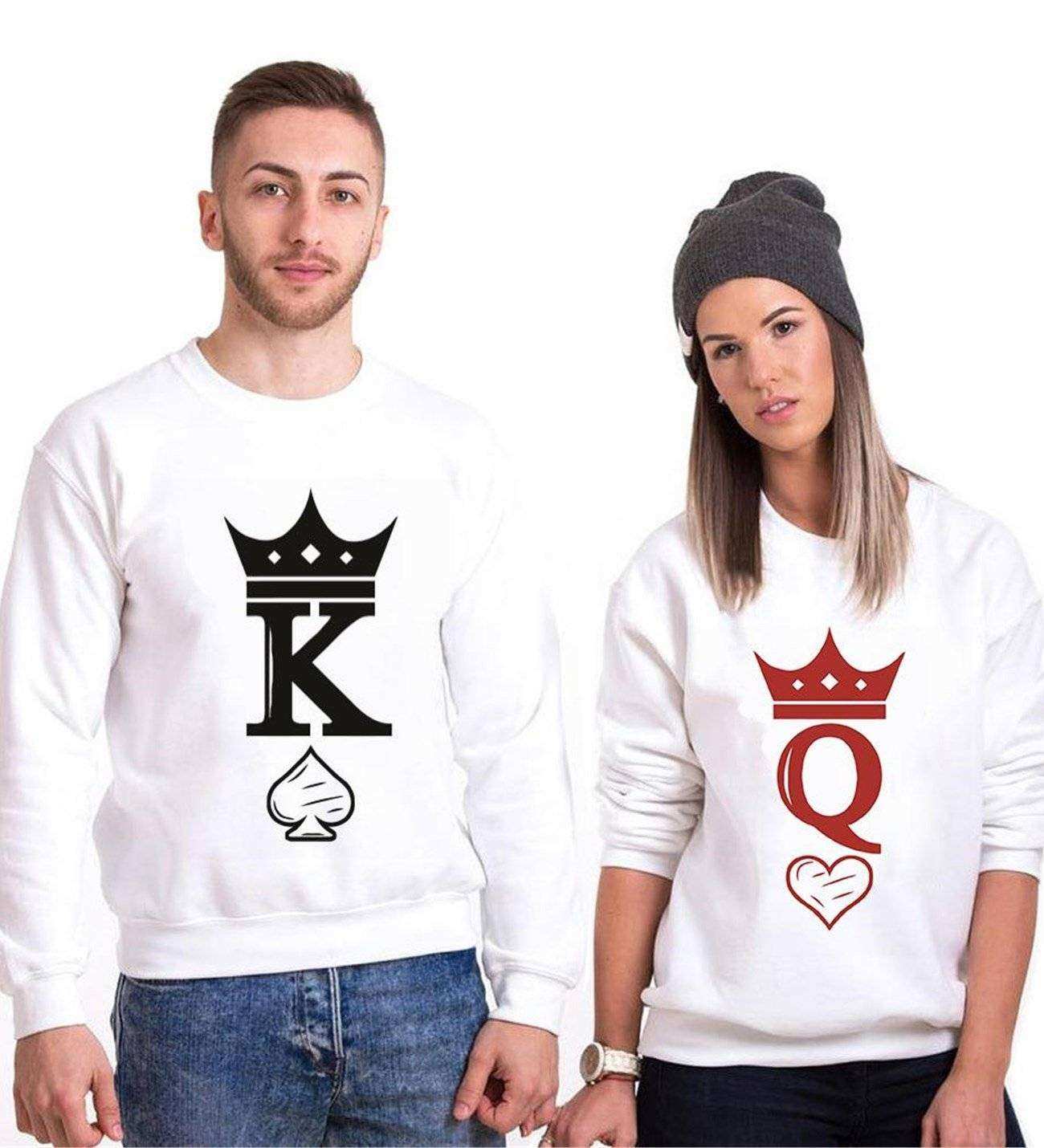 Tshirthane Kral Kız  Sevgili Kombinleri Sweatshirt Çift Kombini