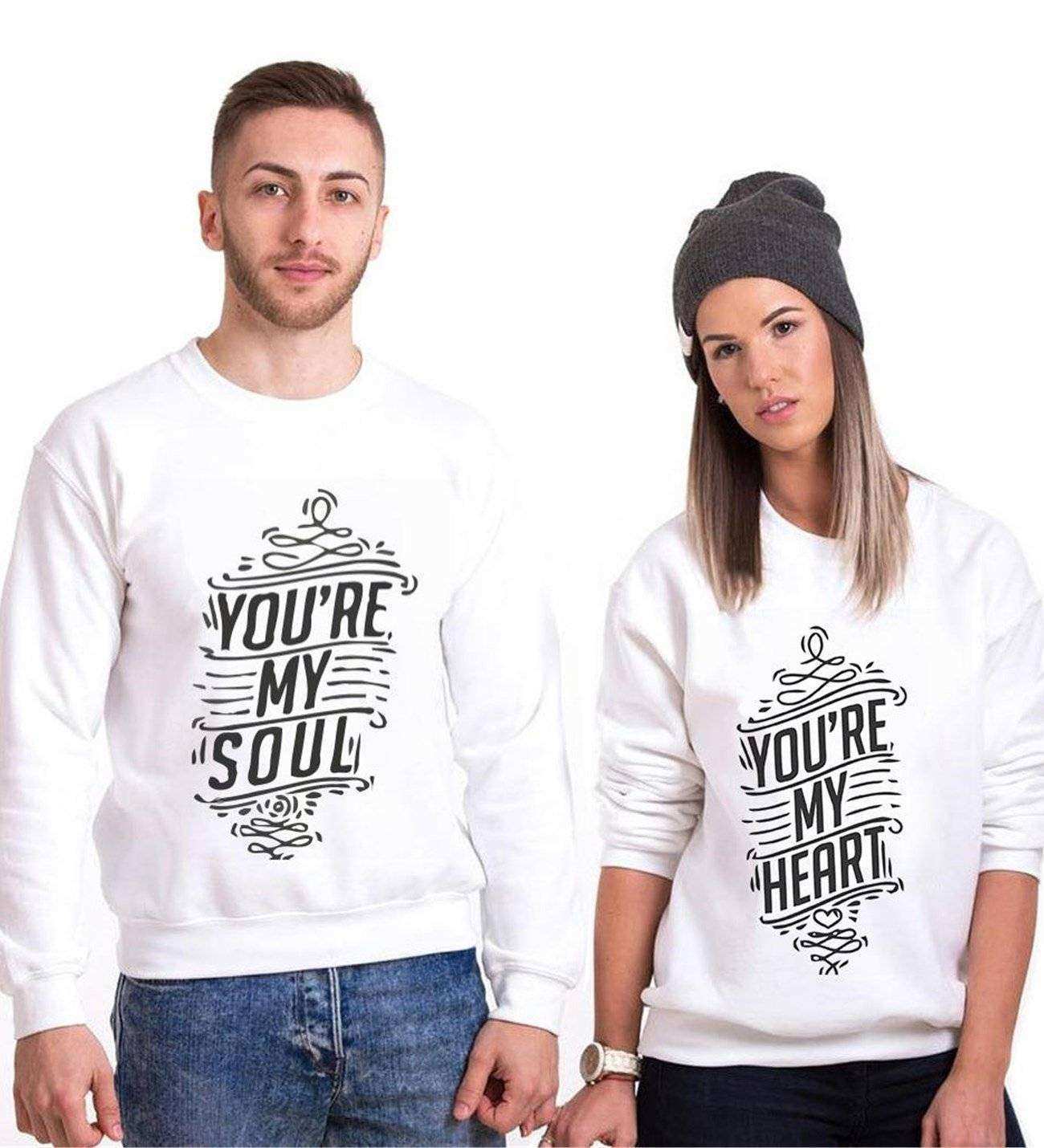 Tshirthane Youre My Soul My Heart Sevgili Kombinleri Sweatshirt Çift Kombini