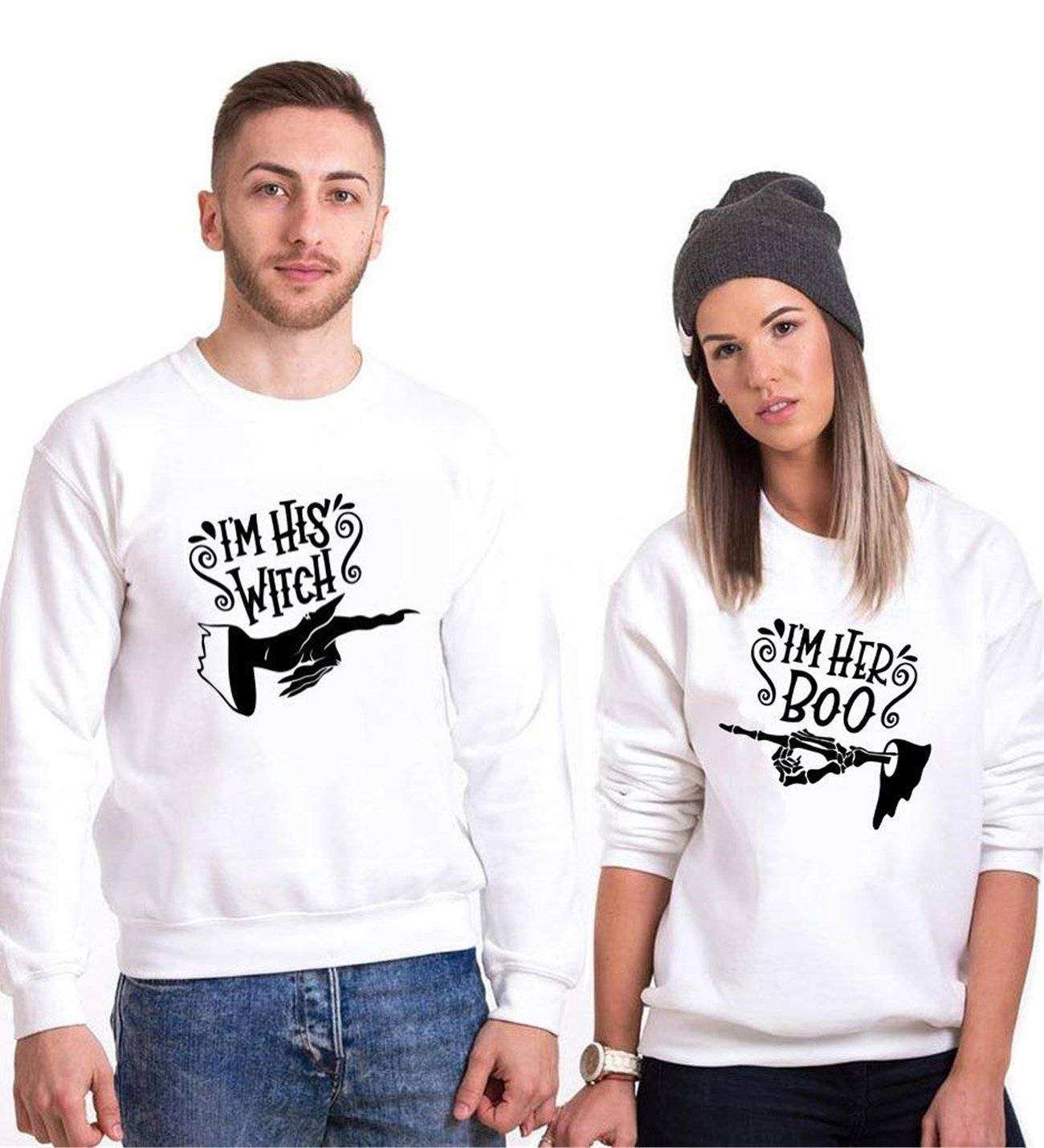 Tshirthane Witch Boo  Sevgili Kombinleri Sweatshirt Çift Kombini