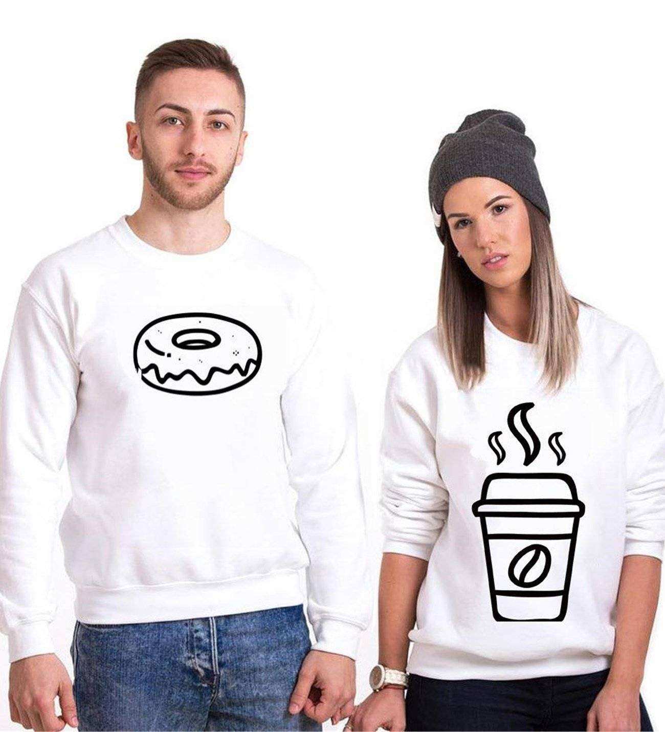 Tshirthane Tatlı Kahve Sevgili Kombinleri Sweatshirt Çift Kombini