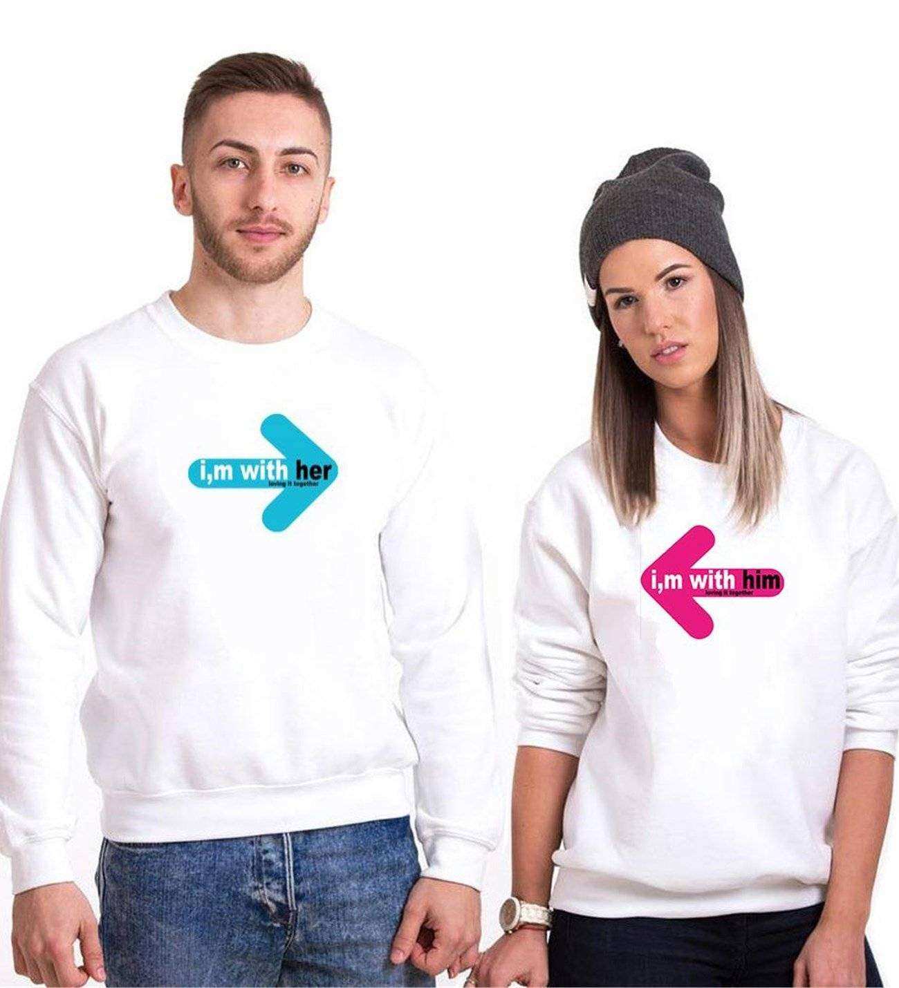 Tshirthane I,M With Tohether Sevgili Kombinleri Sweatshirt Çift Kombini