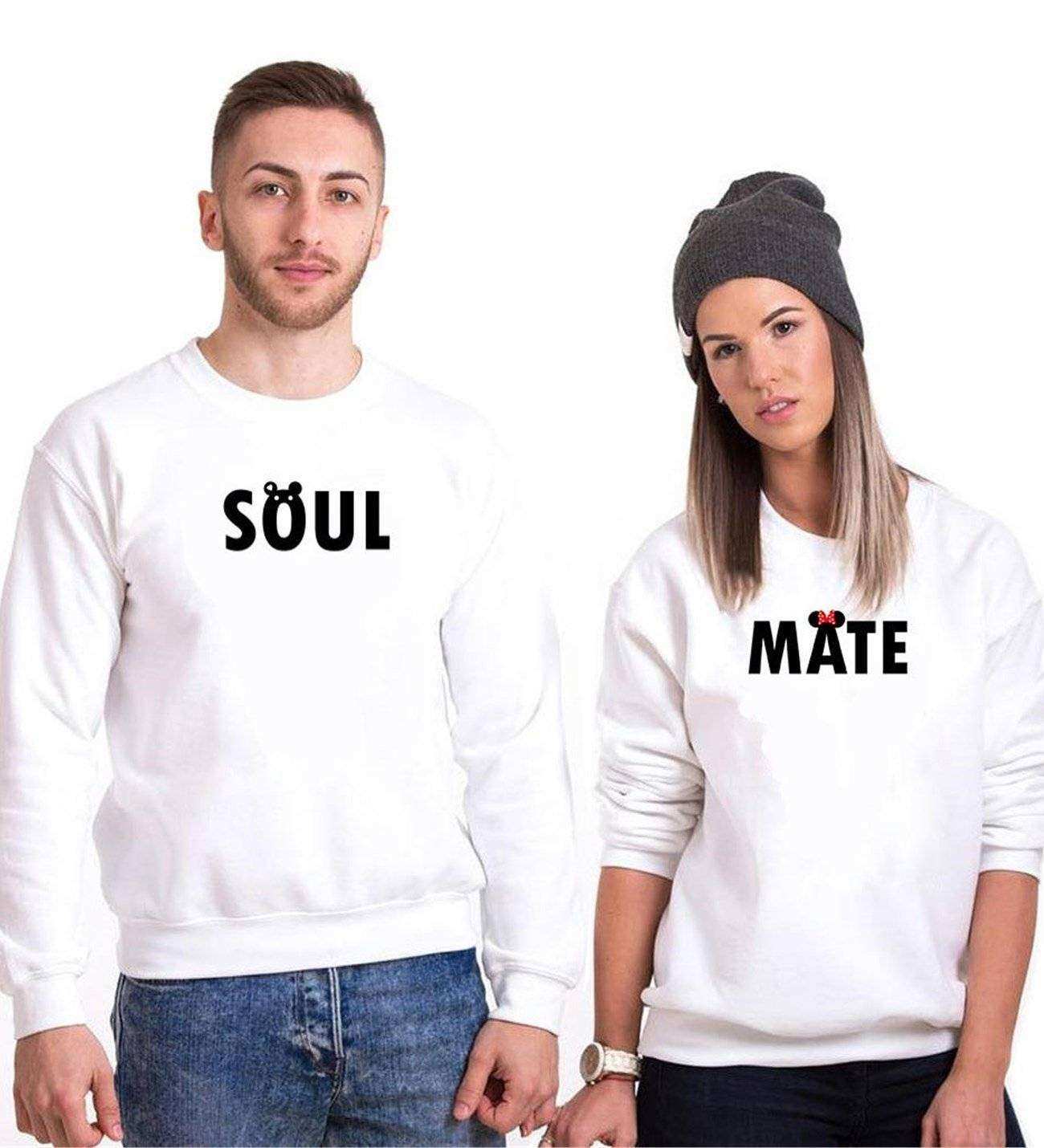 Tshirthane Soul Mate Sevgili Kombinleri Sweatshirt Çift Kombini