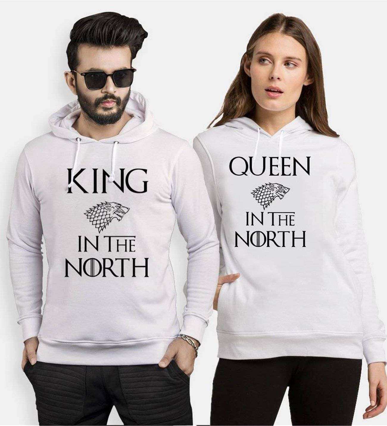 Tshirthane King Queen Stark  Sevgili Kombinleri Kapüşonlu Kombini