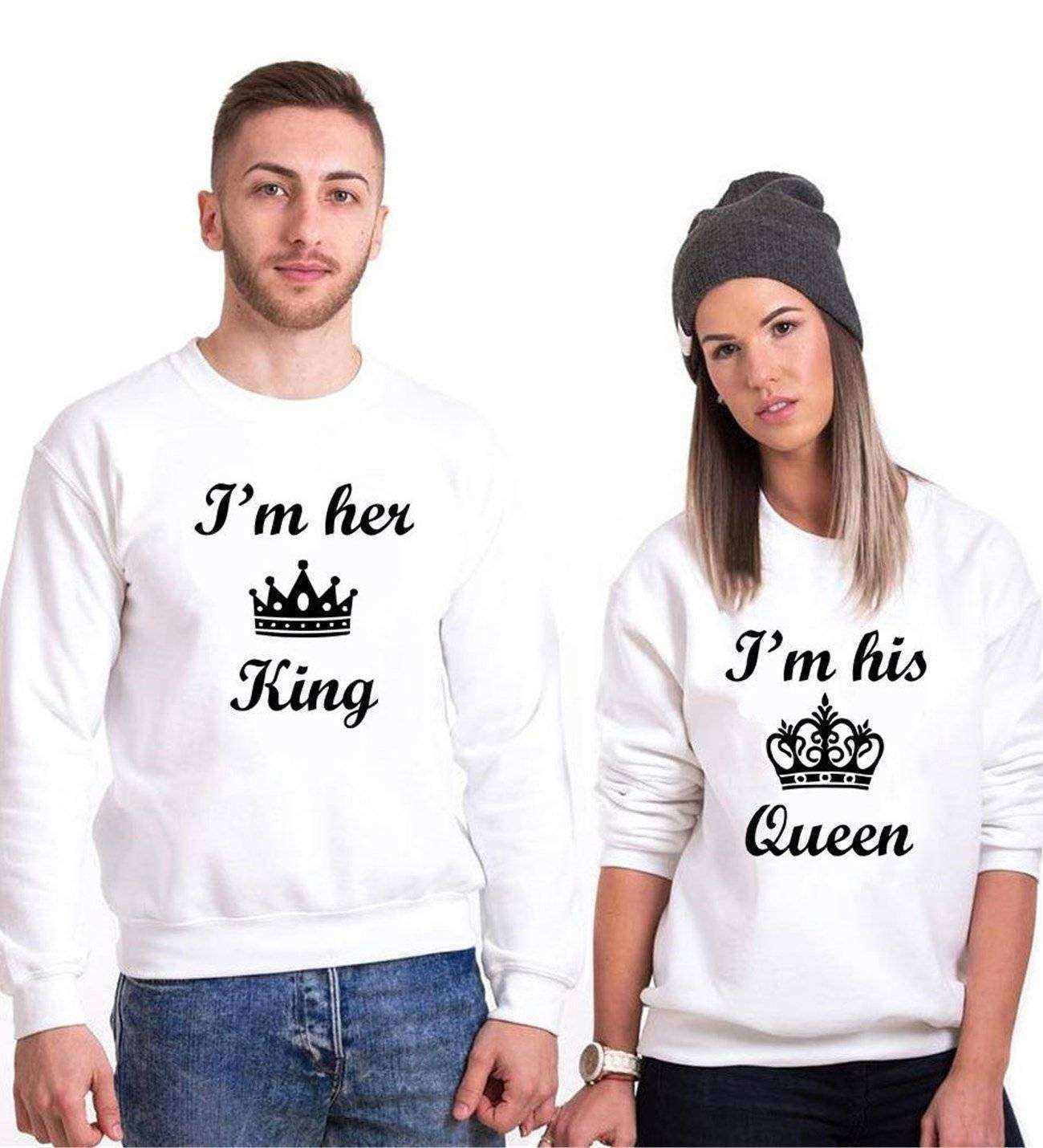 Tshirthane Im Her King Queen Sevgili Kombinleri Sweatshirt Kombini