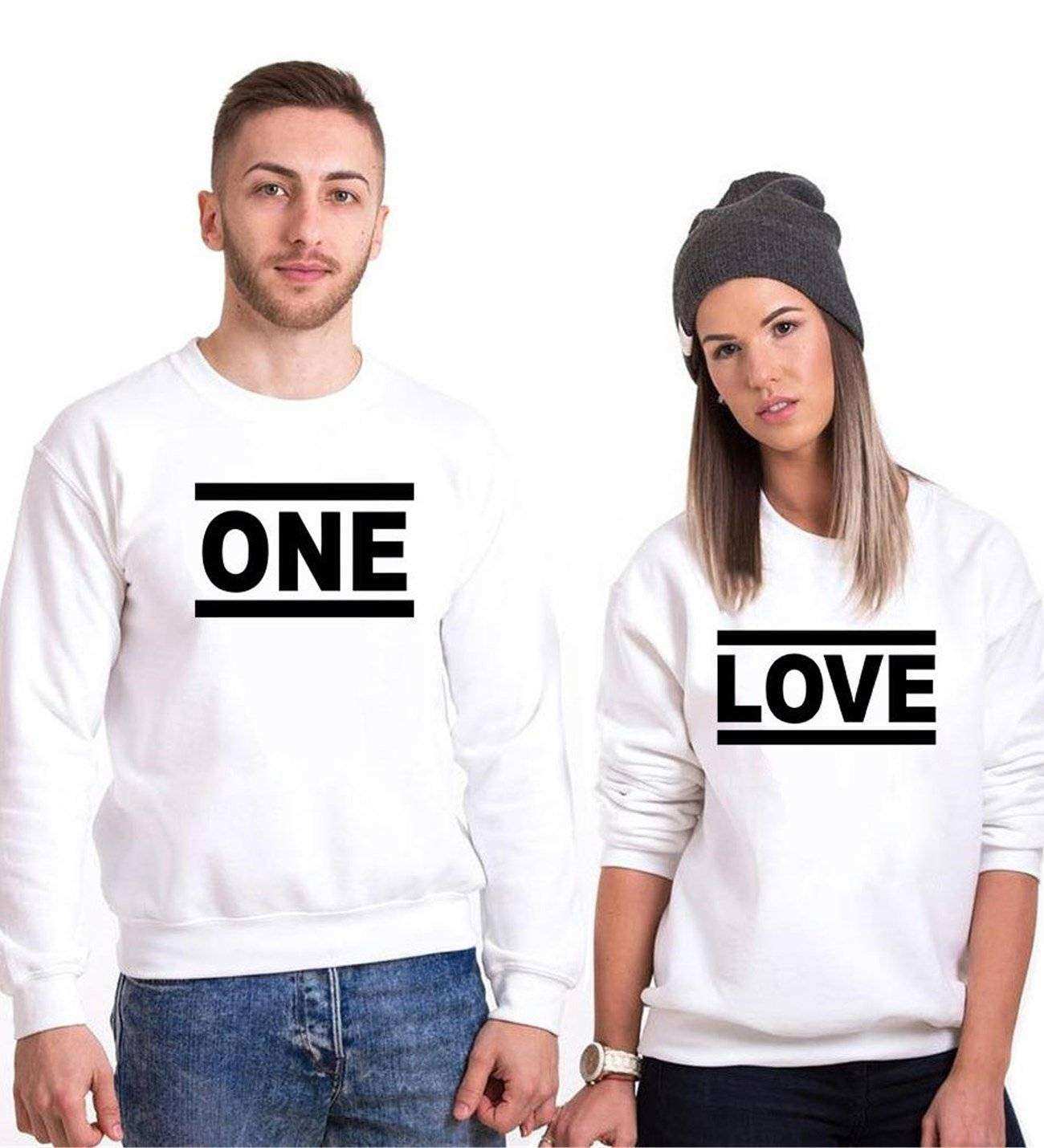 Tshirthane One Love Sevgili Kombinleri Sweatshirt Kombini