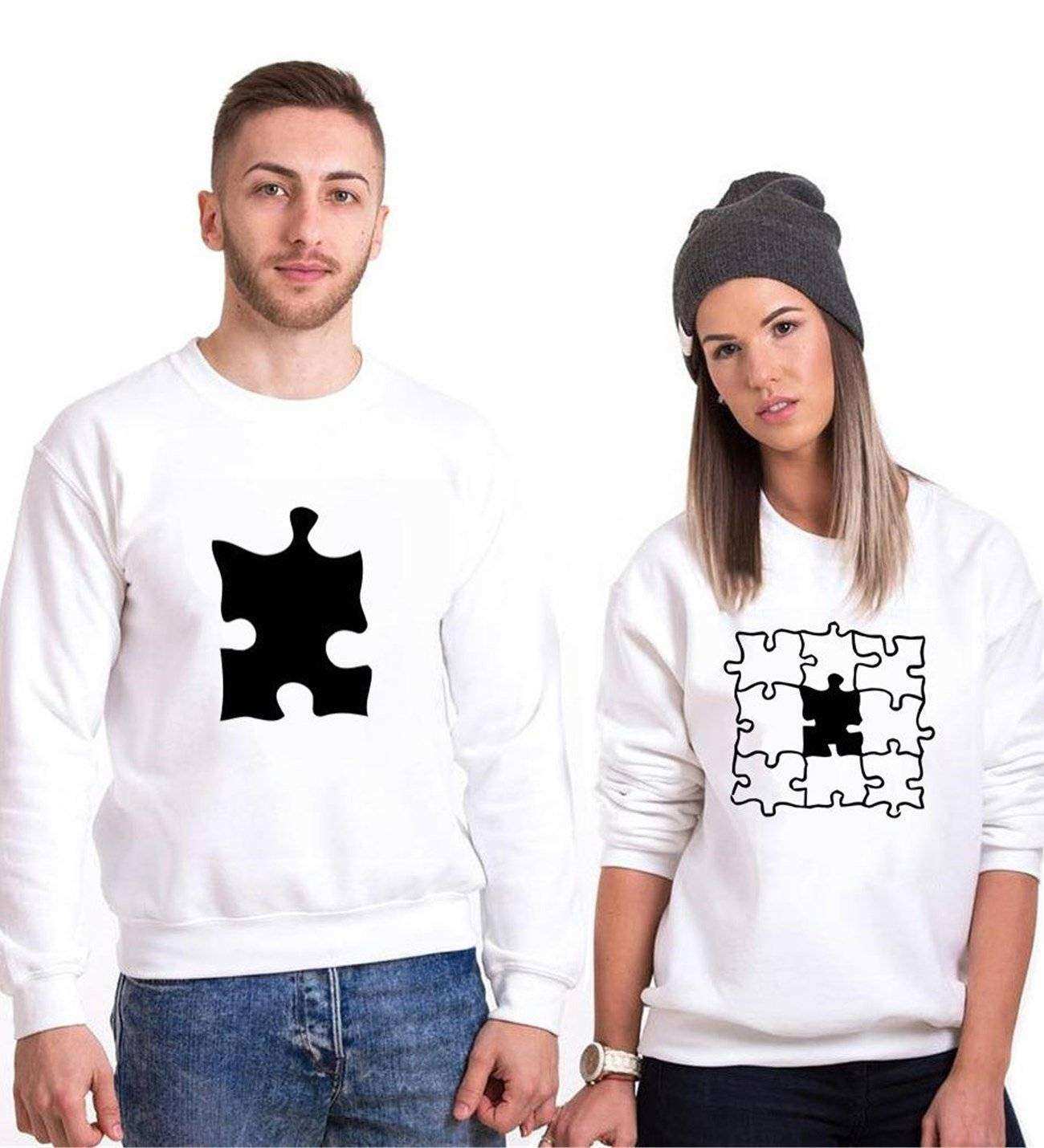 Tshirthane Eksik Parçam Puzzle Sevgili Kombinleri Sweatshirt Kombini