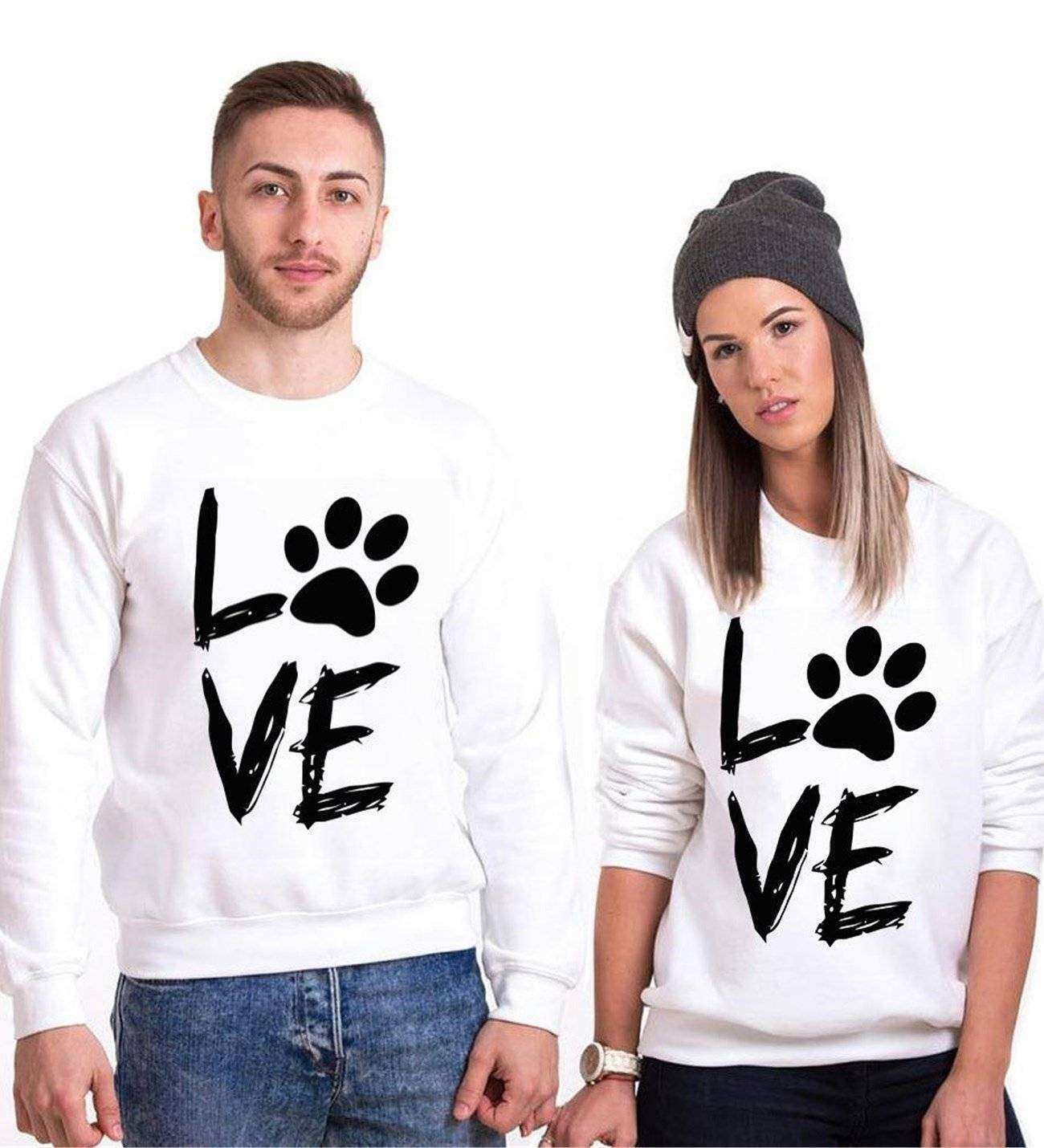 Tshirthane Love Pati Sevgili Kombinleri Sweatshirt Kombini